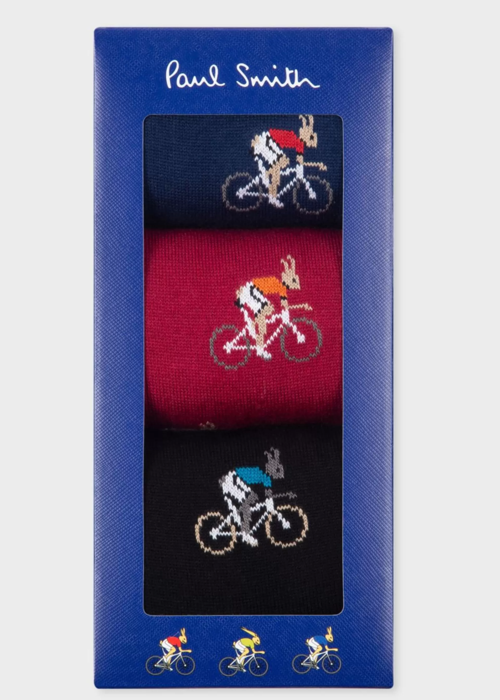 Cycling Rabbits' Motif Socks Three Pack>Paul Smith Cheap