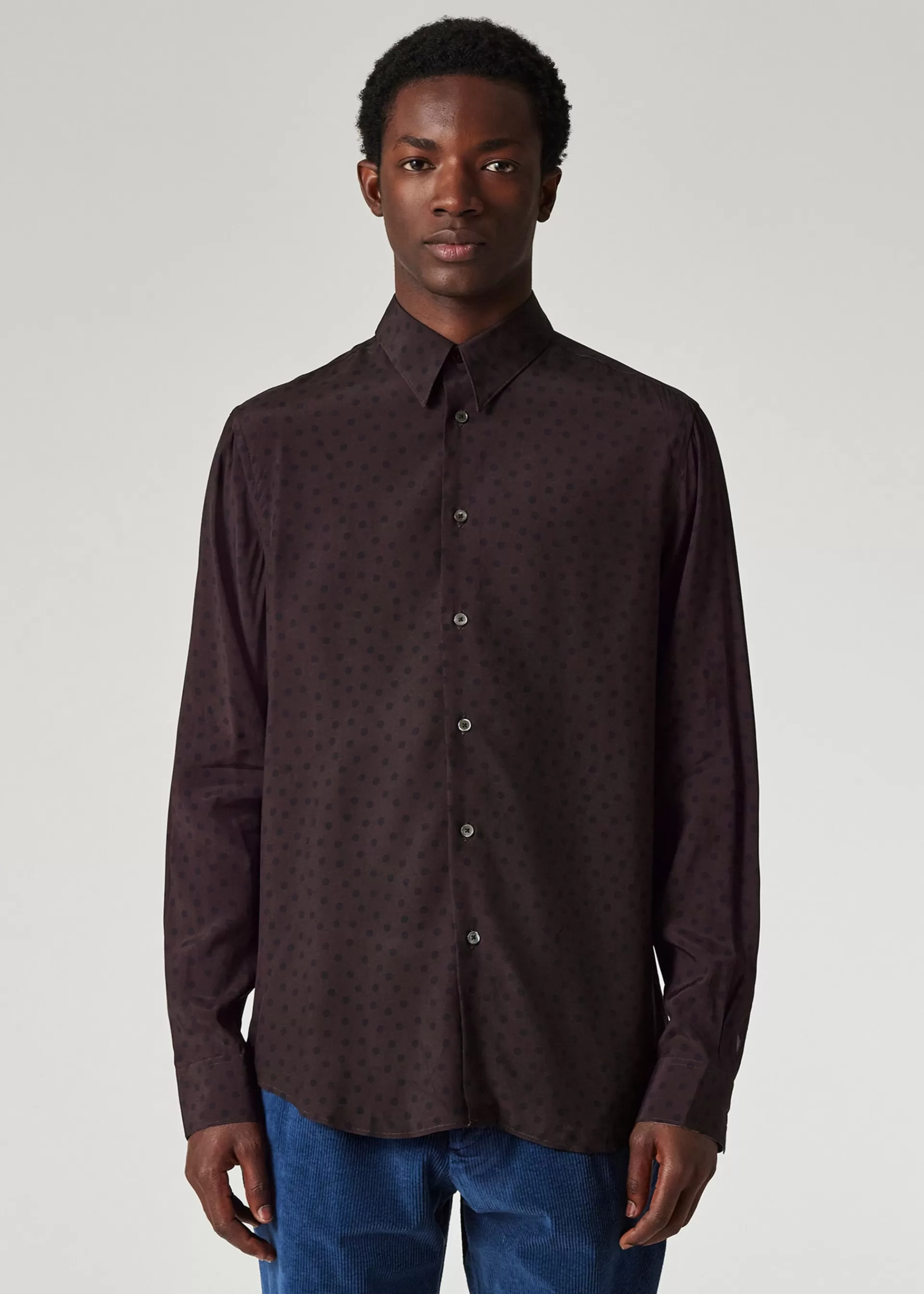 Viscose 'Blur Polka' Print Shirt>Paul Smith Discount