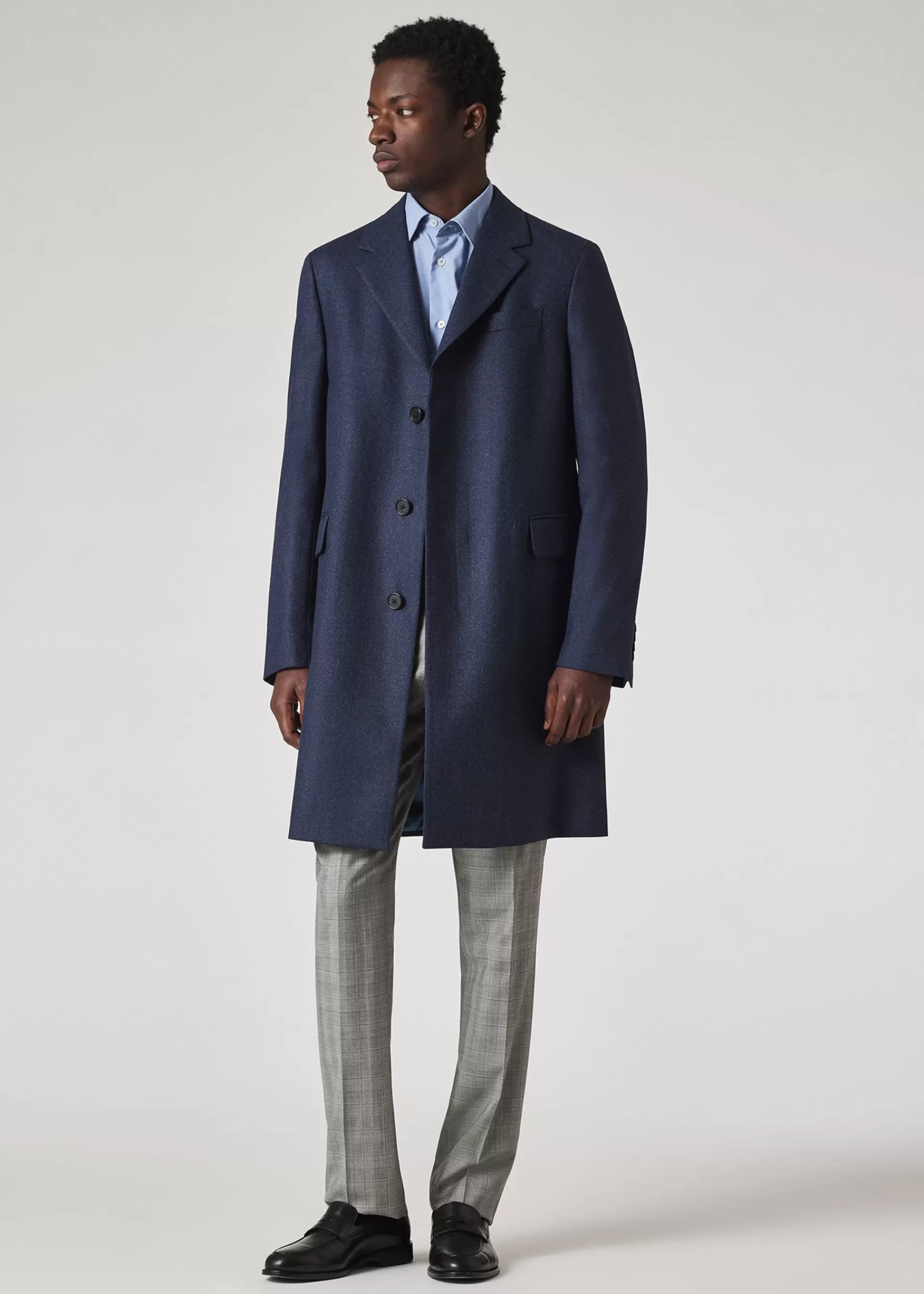 Dark Capolavoro Tweed Overcoat>Paul Smith Hot