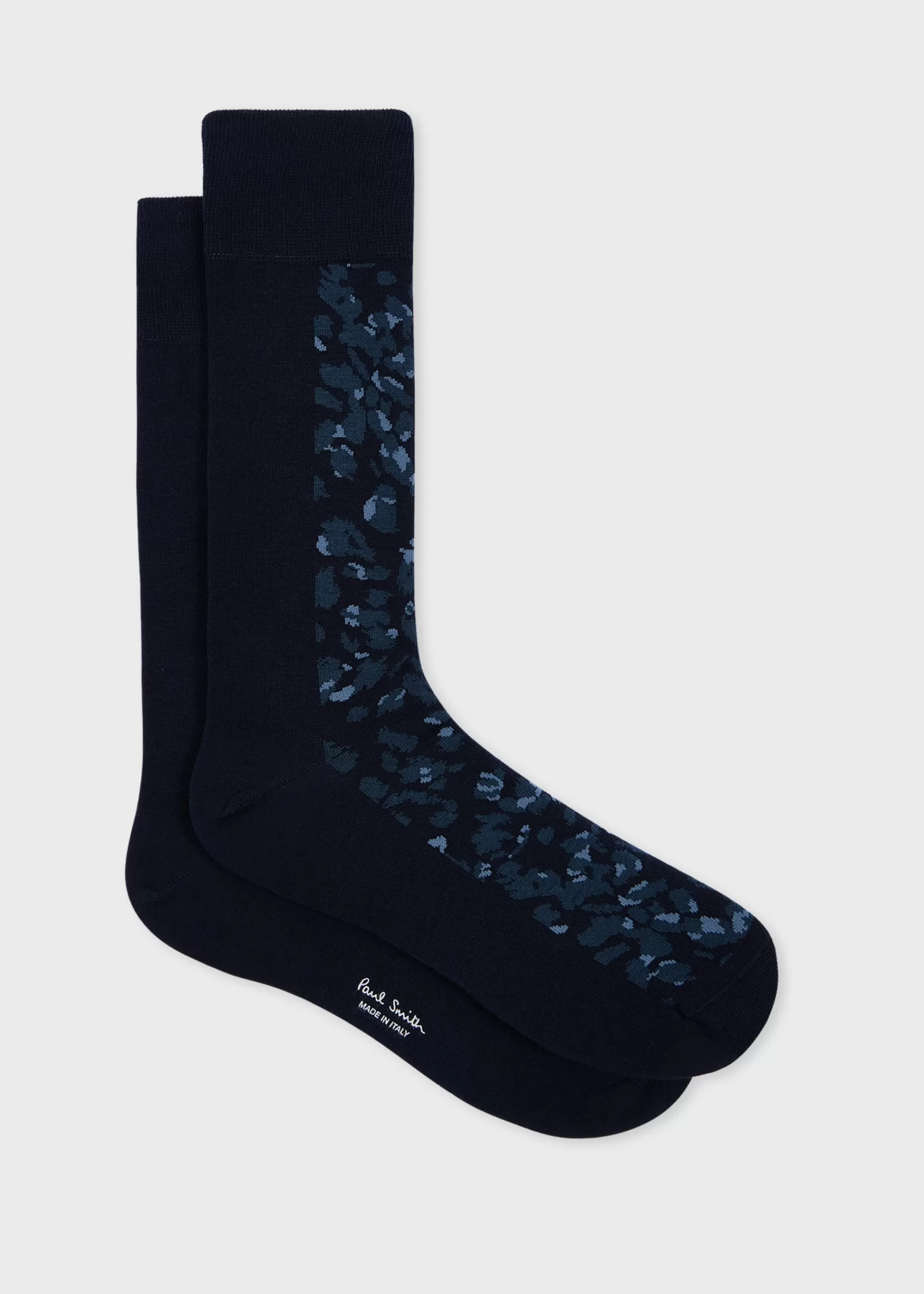 Dark Blue Cotton-Blend Leopard Socks>Paul Smith New