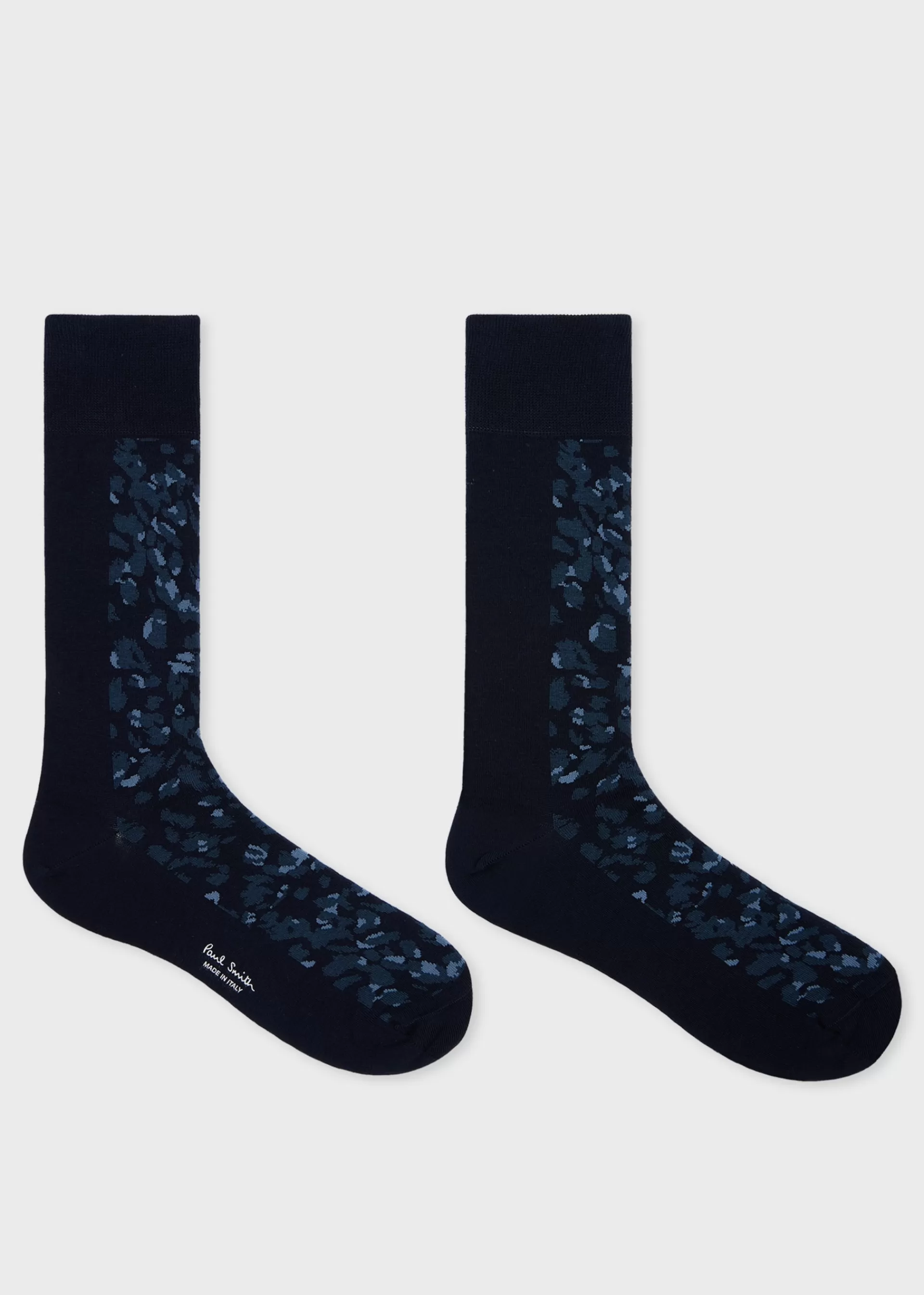 Dark Blue Cotton-Blend Leopard Socks>Paul Smith New