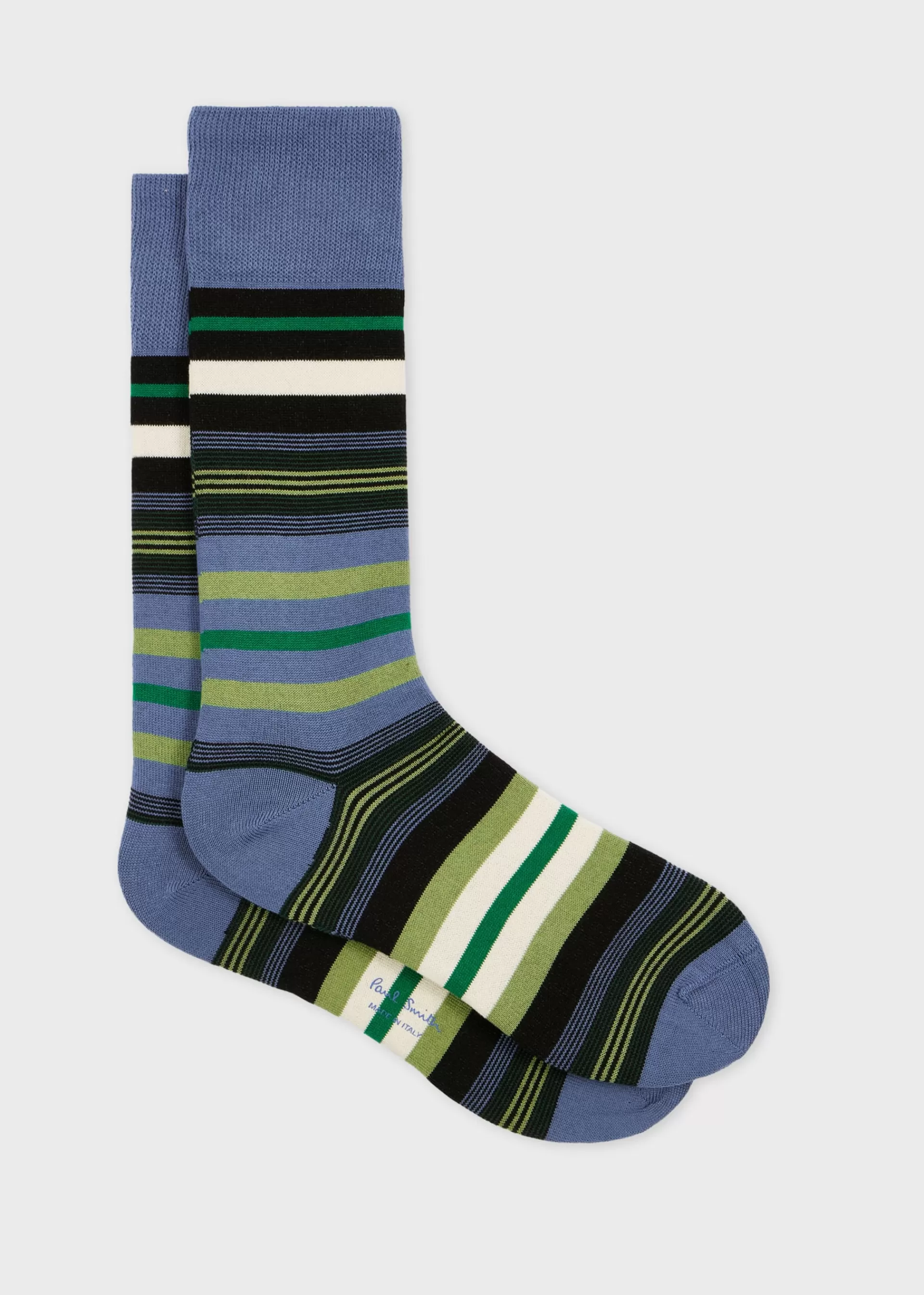 Dark Cotton-Blend Multi Stripe Socks>Paul Smith Store