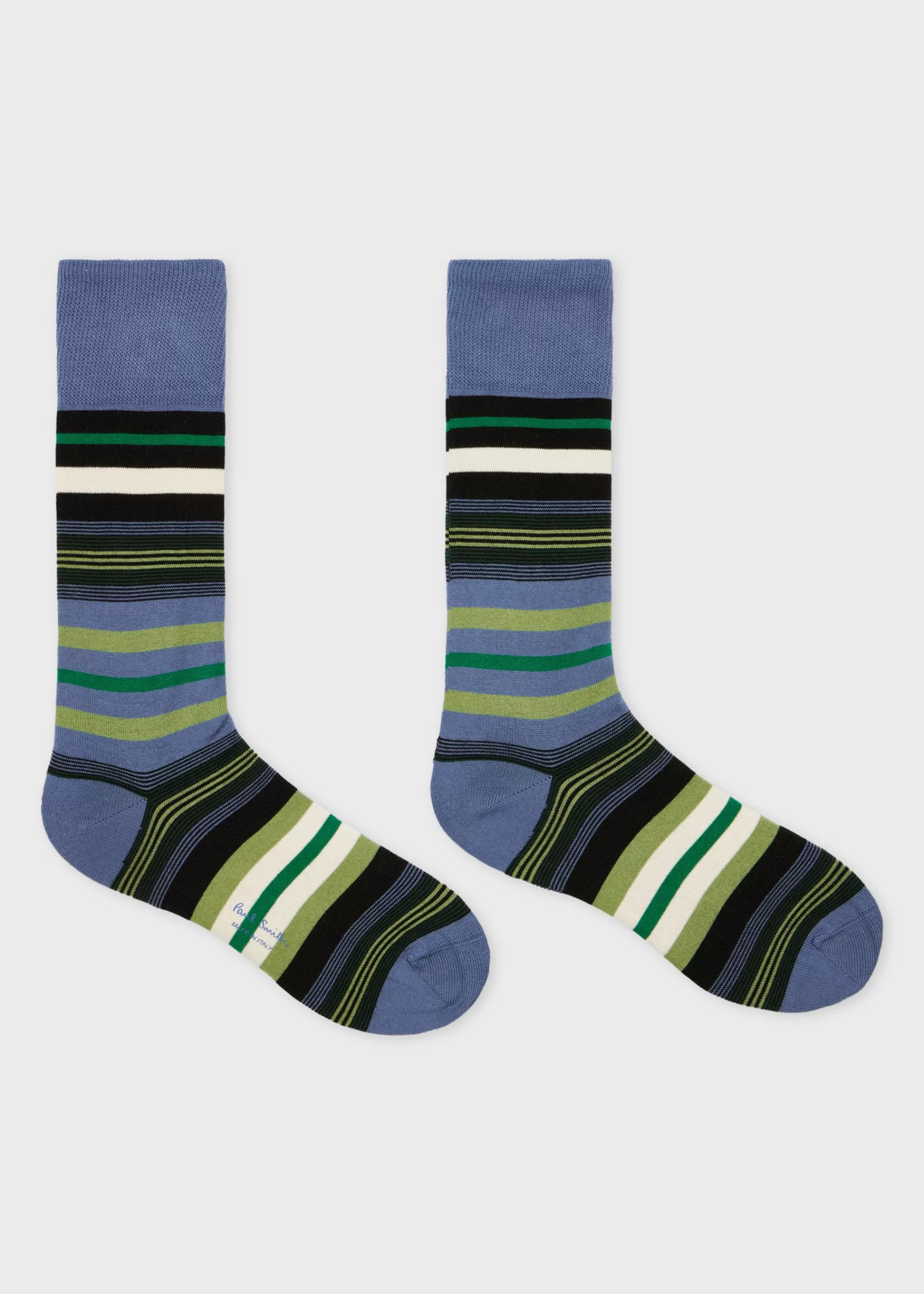 Dark Cotton-Blend Multi Stripe Socks>Paul Smith Store