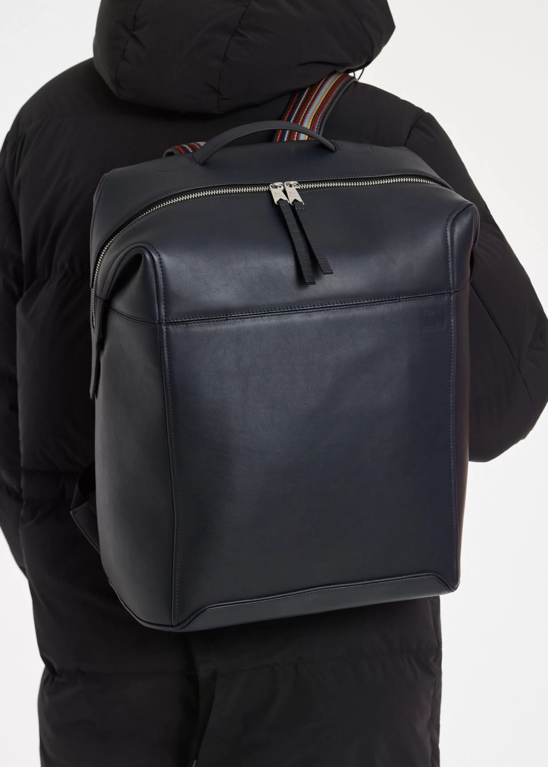 Dark Leather 'Signature Stripe' Trim Backpack>Paul Smith Clearance