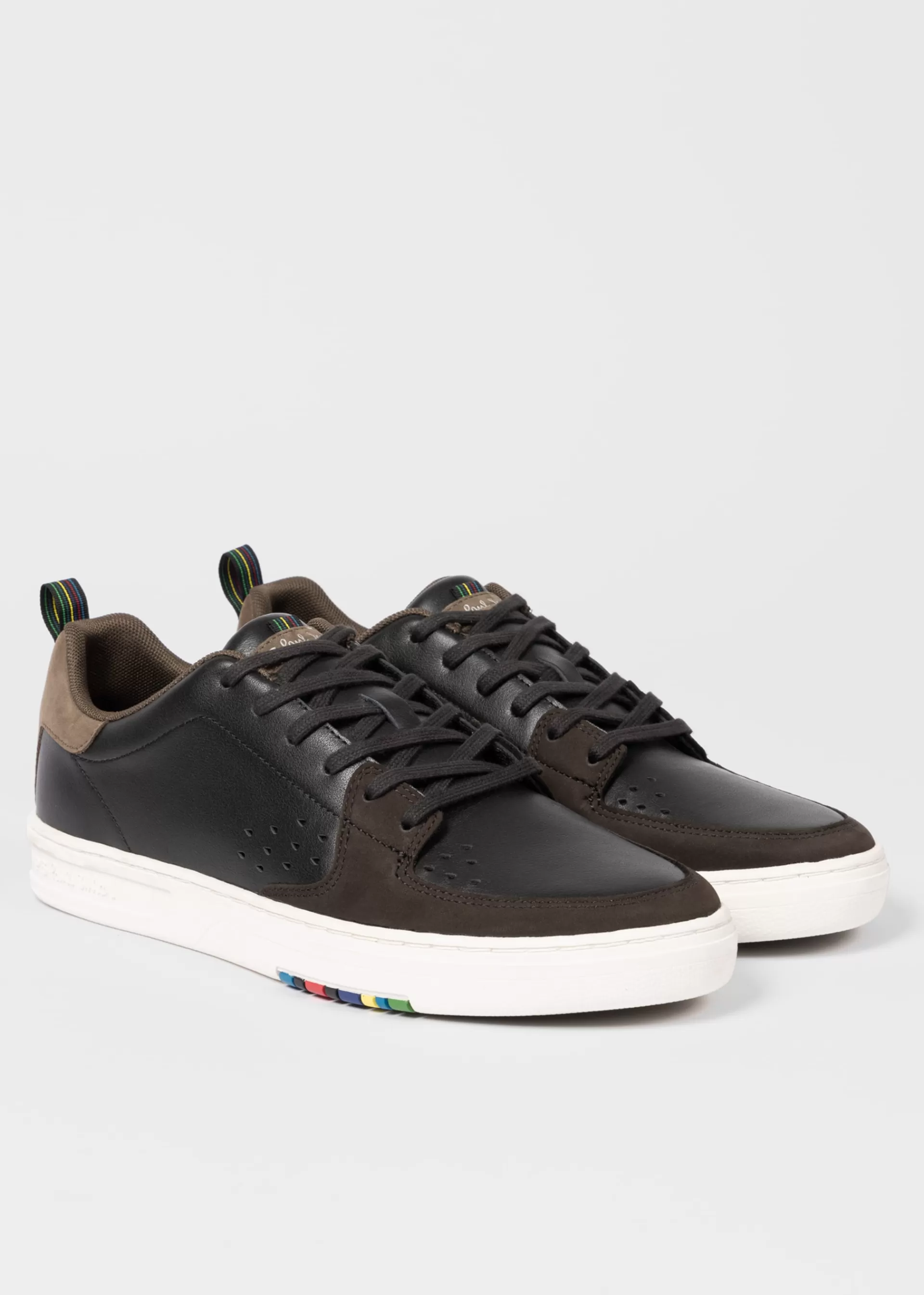 Dark Brown Leather 'Cosmo' Trainers>Paul Smith Store