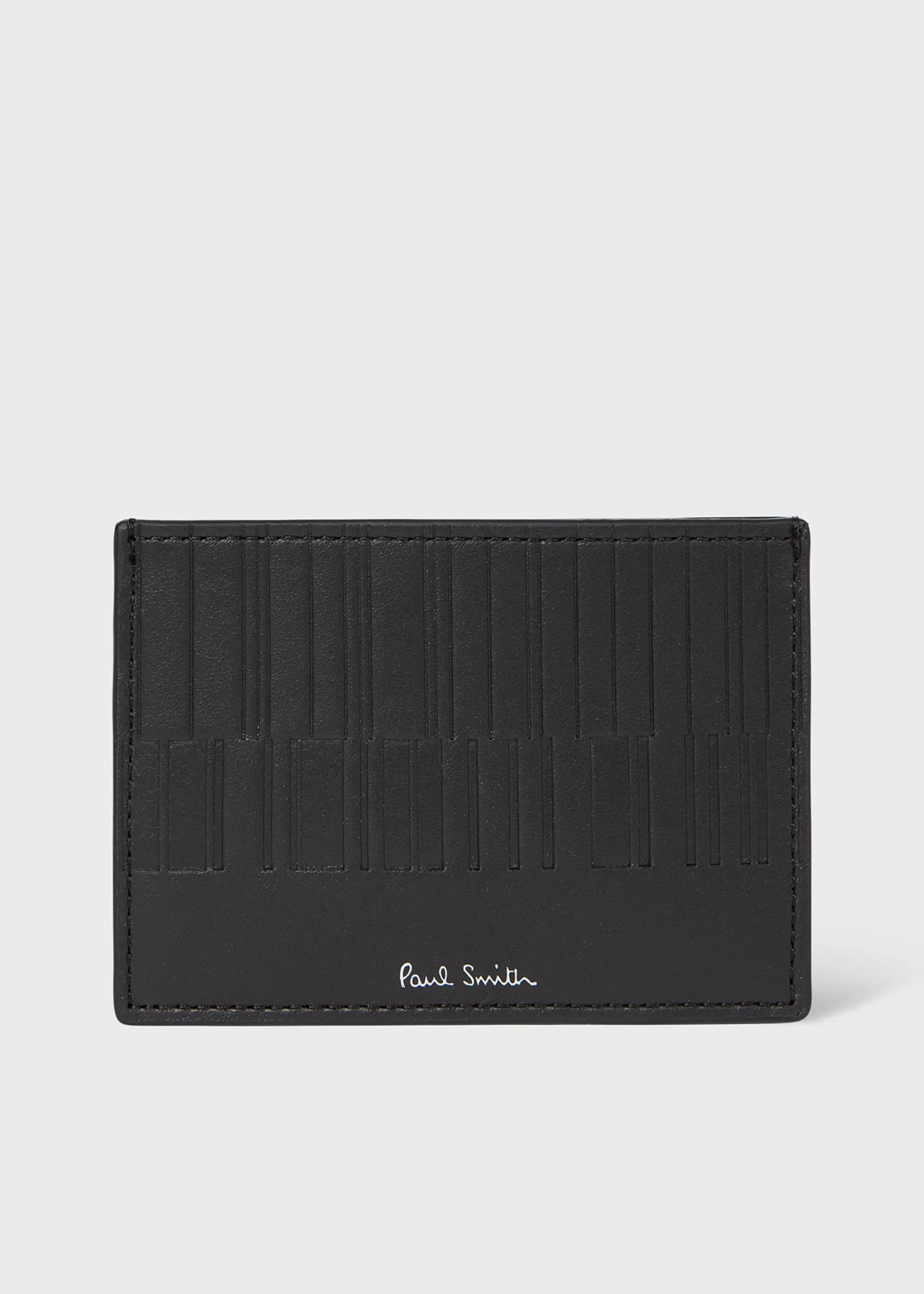 Dark Brown Leather 'Shadow Stripe' Card Holder>Paul Smith Fashion