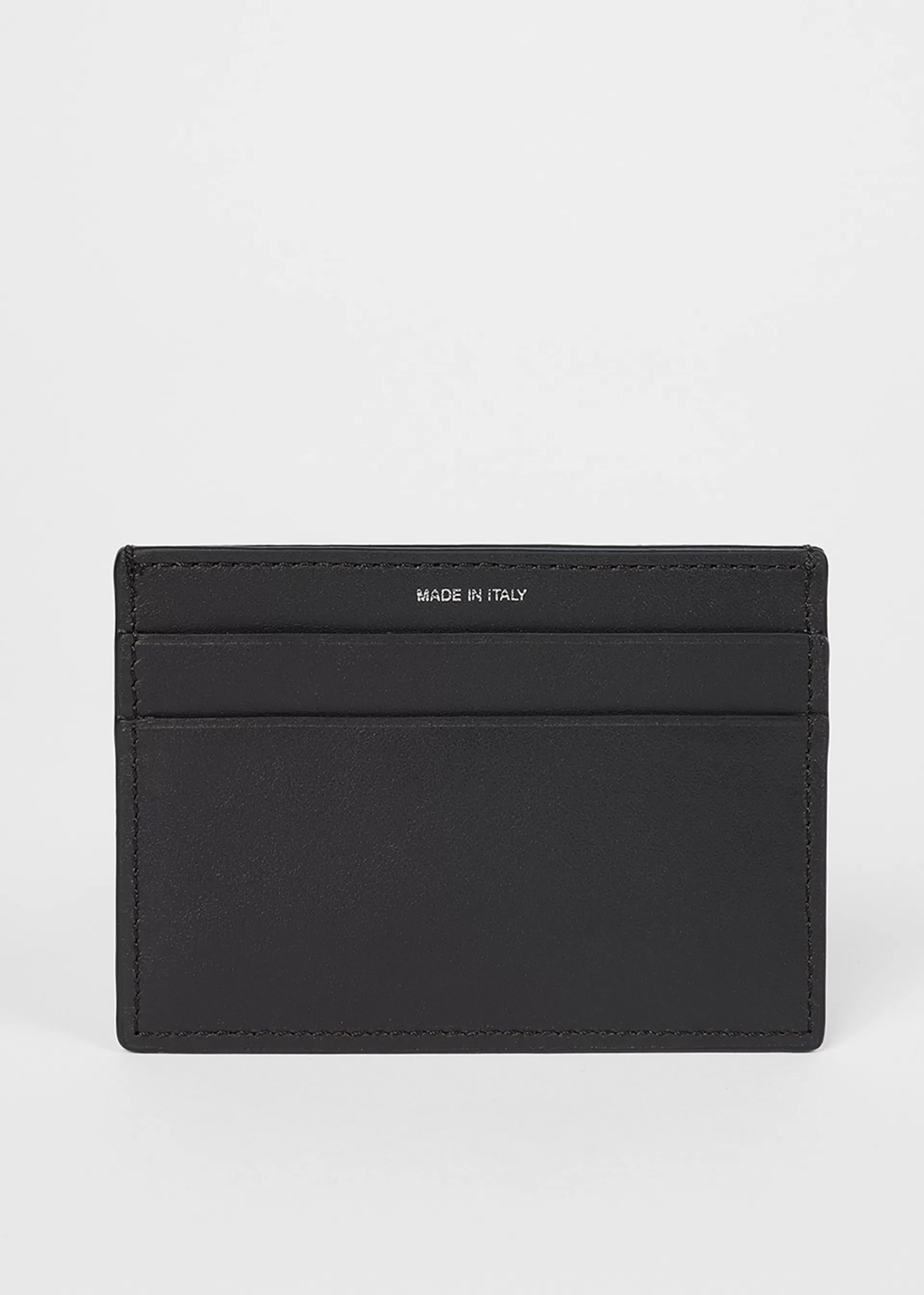 Dark Brown Leather 'Shadow Stripe' Card Holder>Paul Smith Fashion