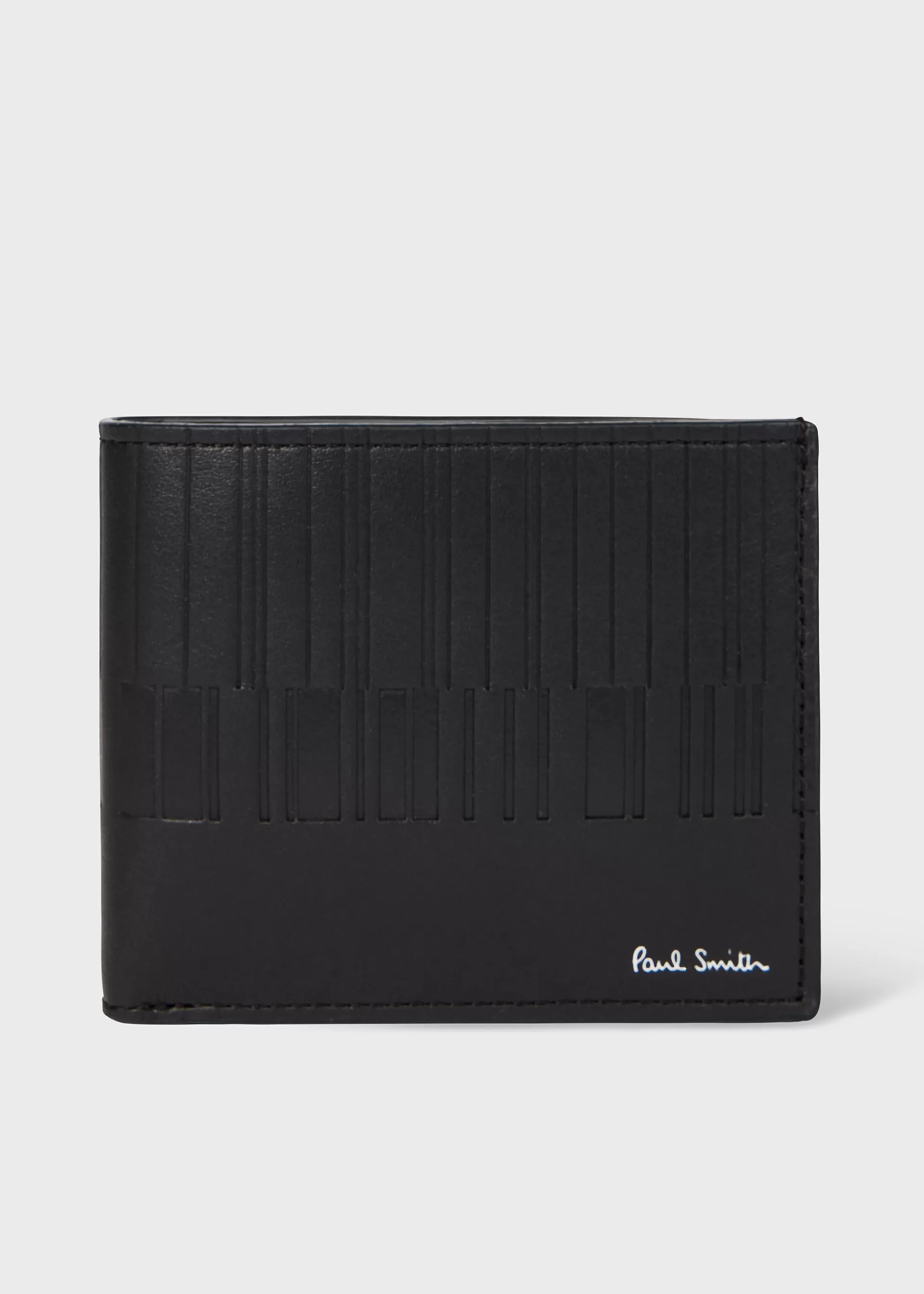 Dark Brown Leather 'Shadow Stripe' Compact Billfold Wallet>Paul Smith Outlet