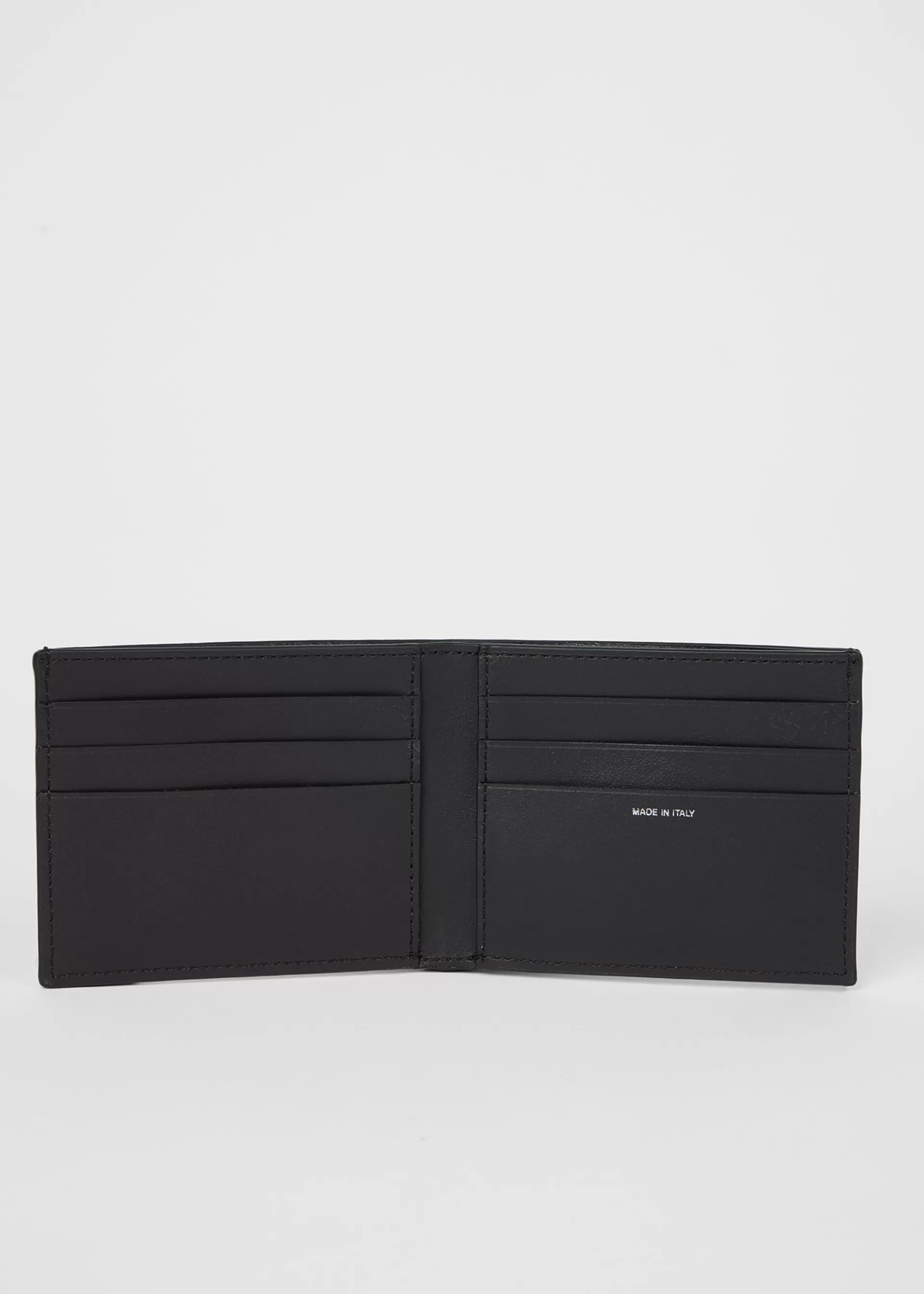 Dark Brown Leather 'Shadow Stripe' Compact Billfold Wallet>Paul Smith Outlet