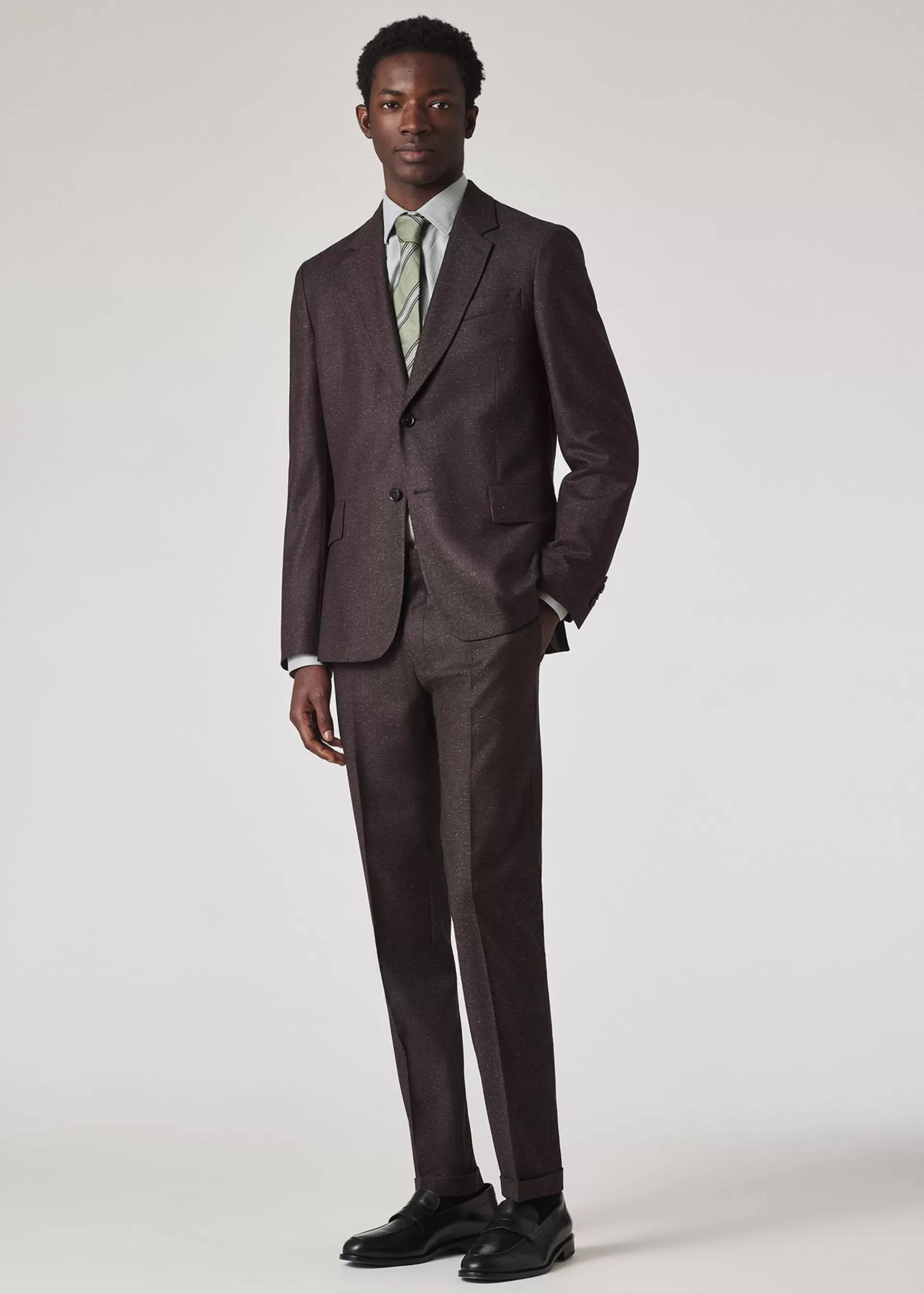 Dark Brown Wool And Silk-Blend Blazer>Paul Smith Store