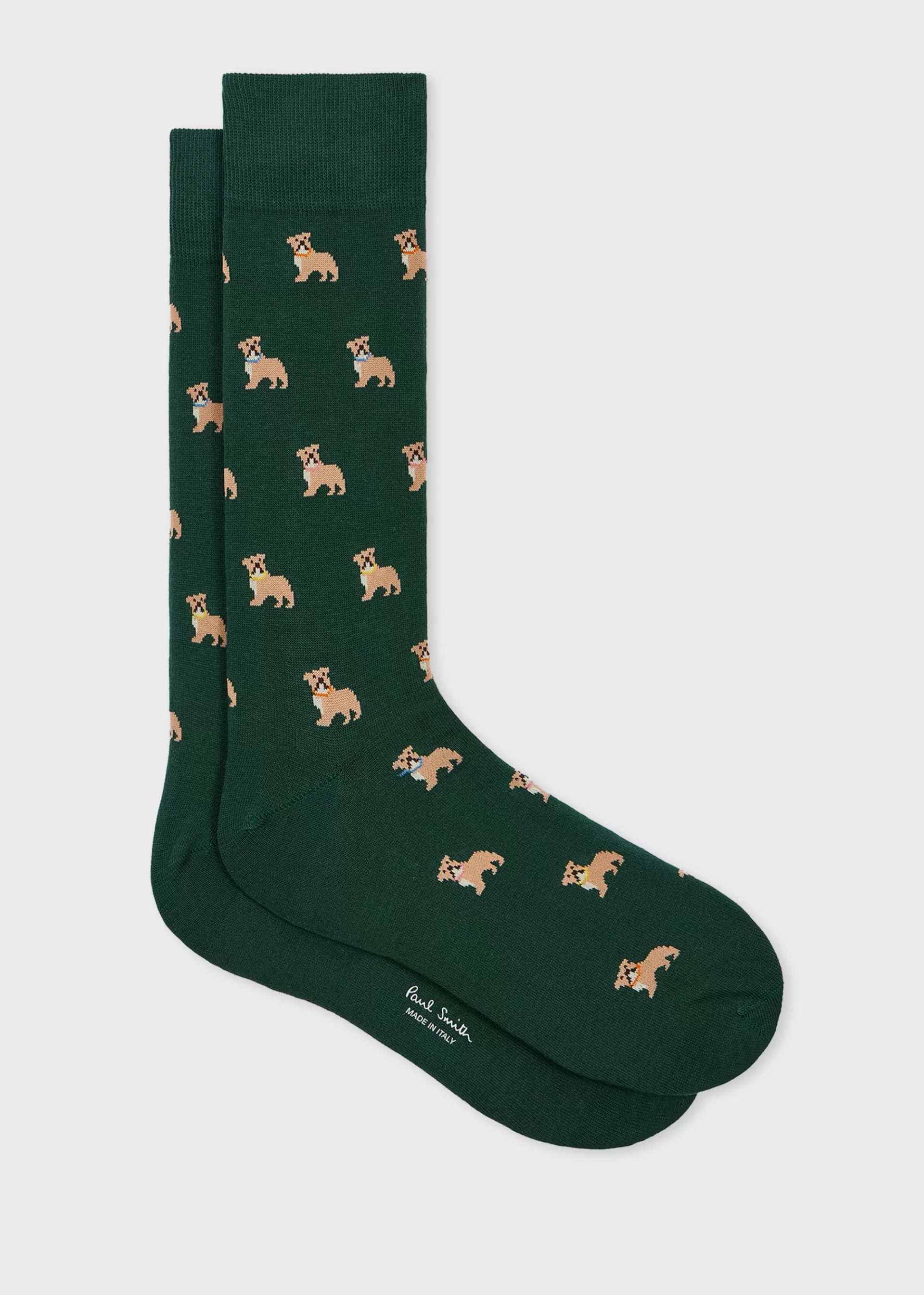 Dark Green Cotton-Blend 'Bulldog' Socks>Paul Smith New