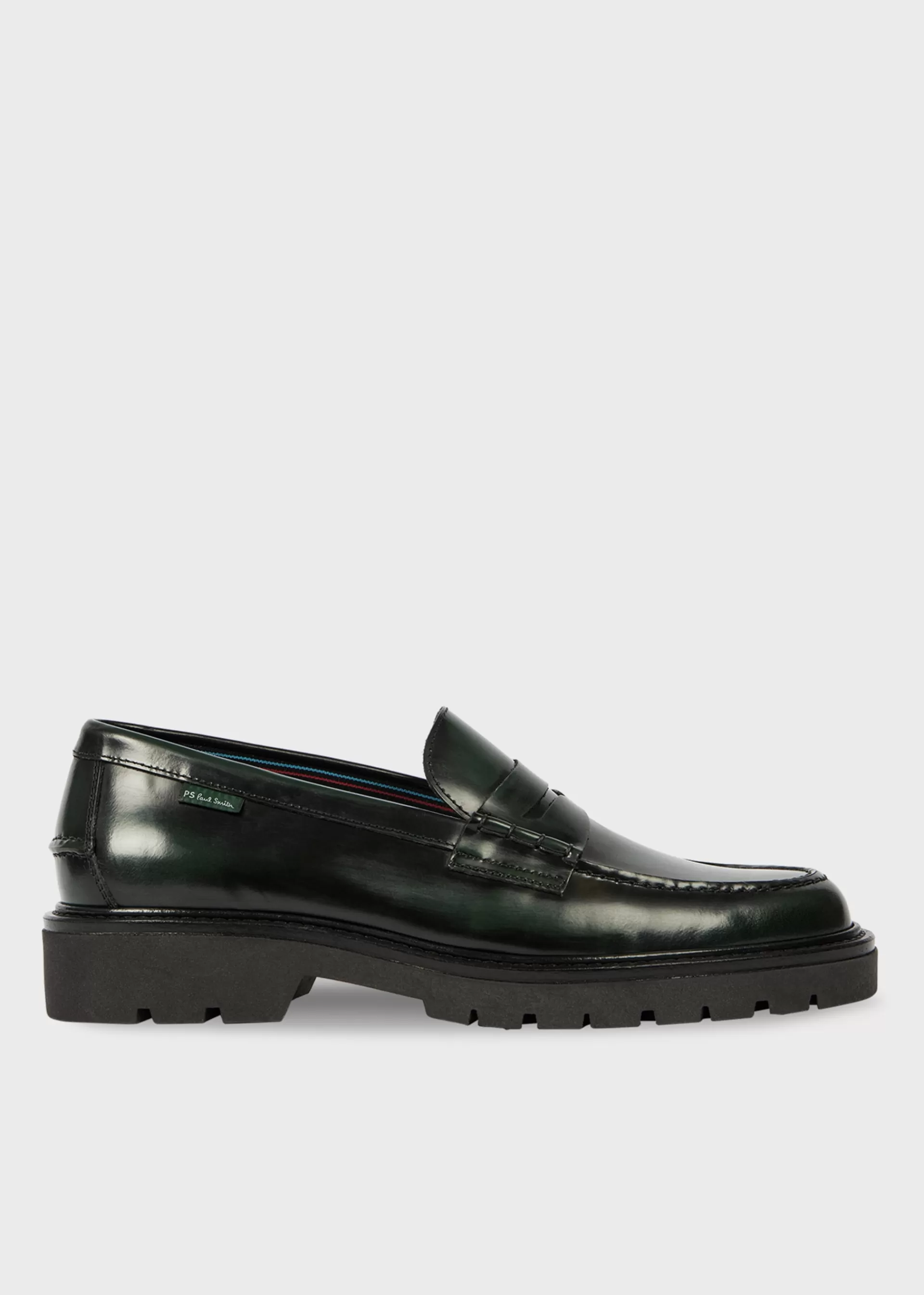 Dark Green Leather 'Bolzano Loafers>Paul Smith Store