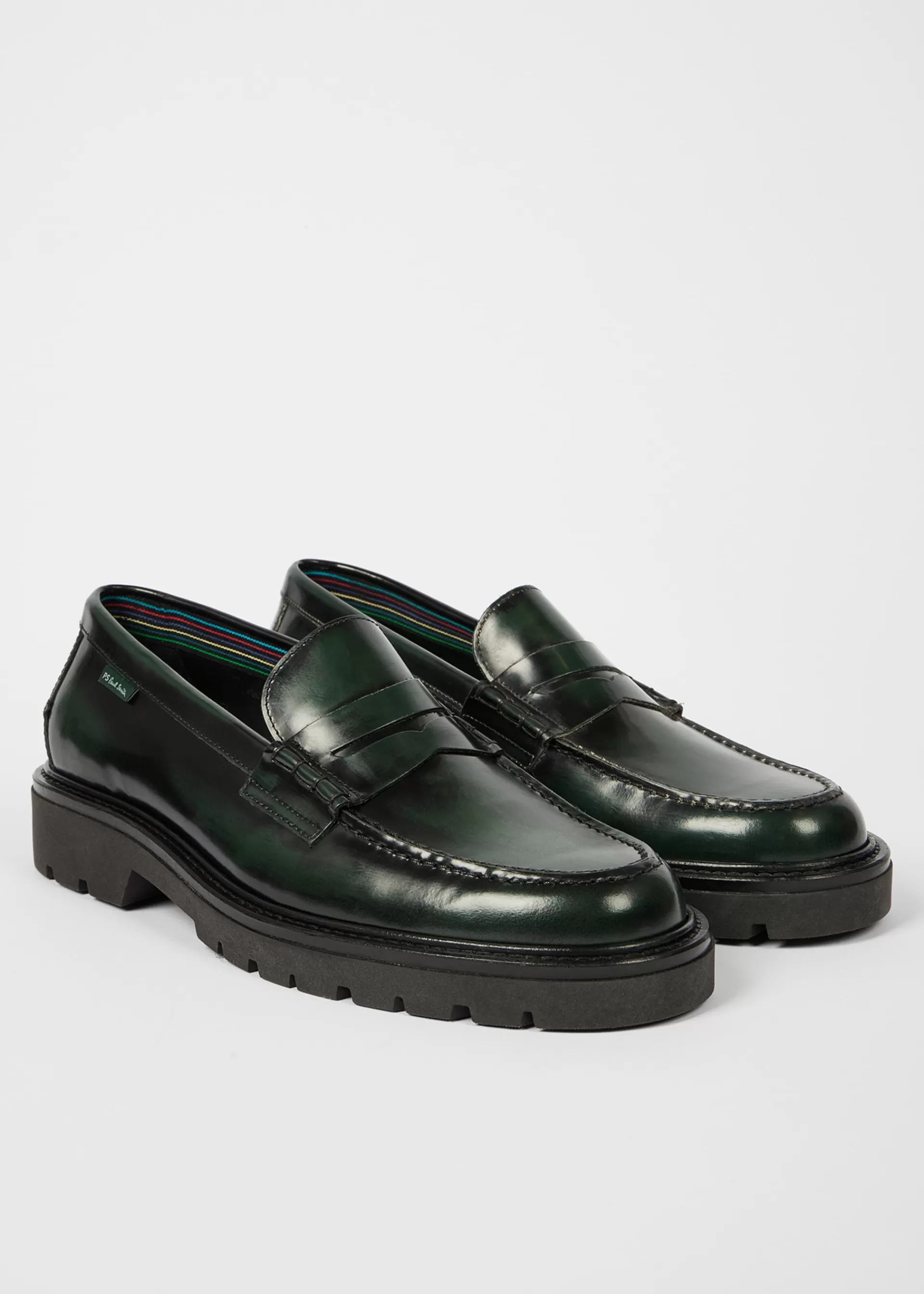 Dark Green Leather 'Bolzano Loafers>Paul Smith Store