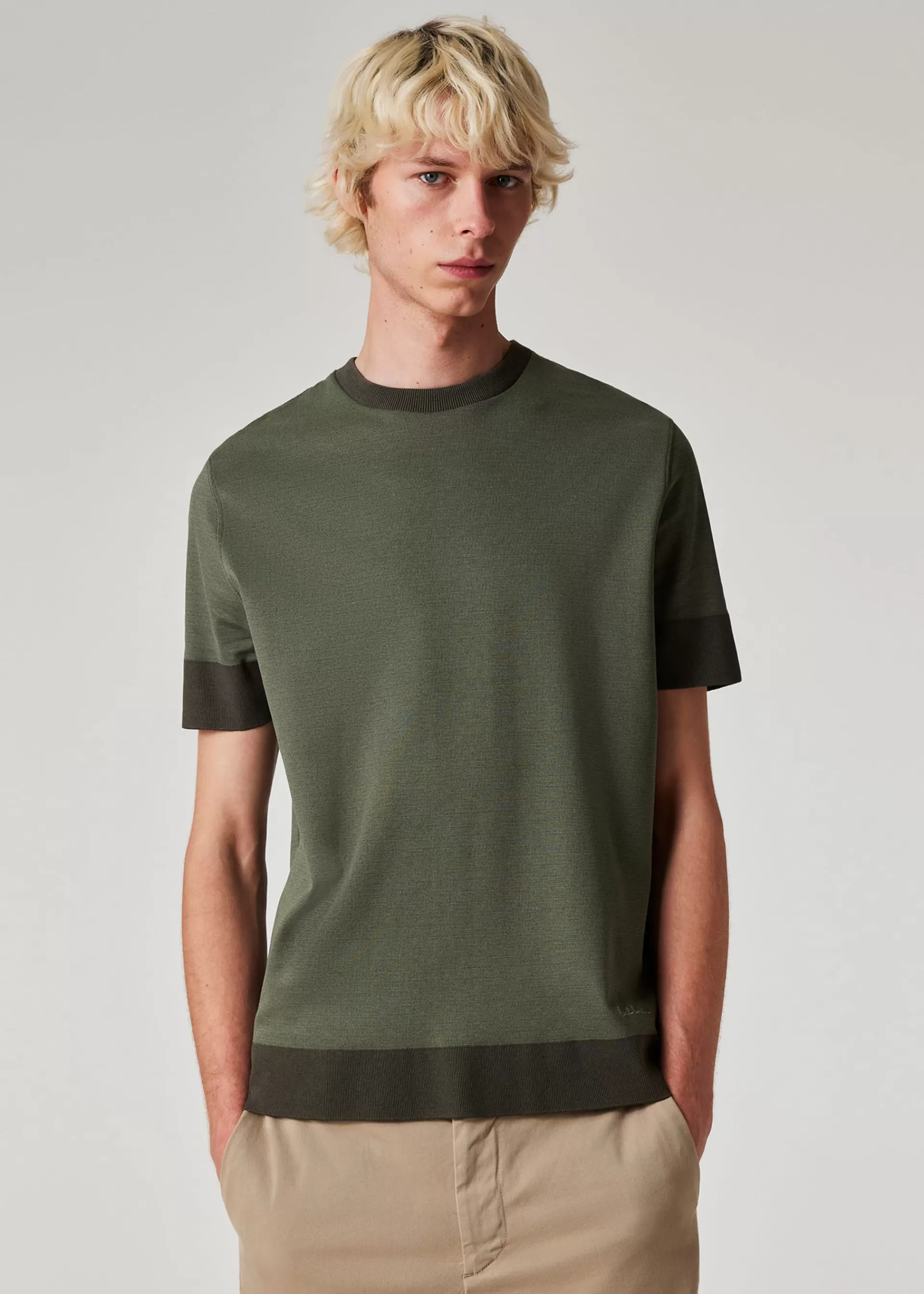 Dark Green Mercerised Cotton-Blend T-Shirt>Paul Smith New