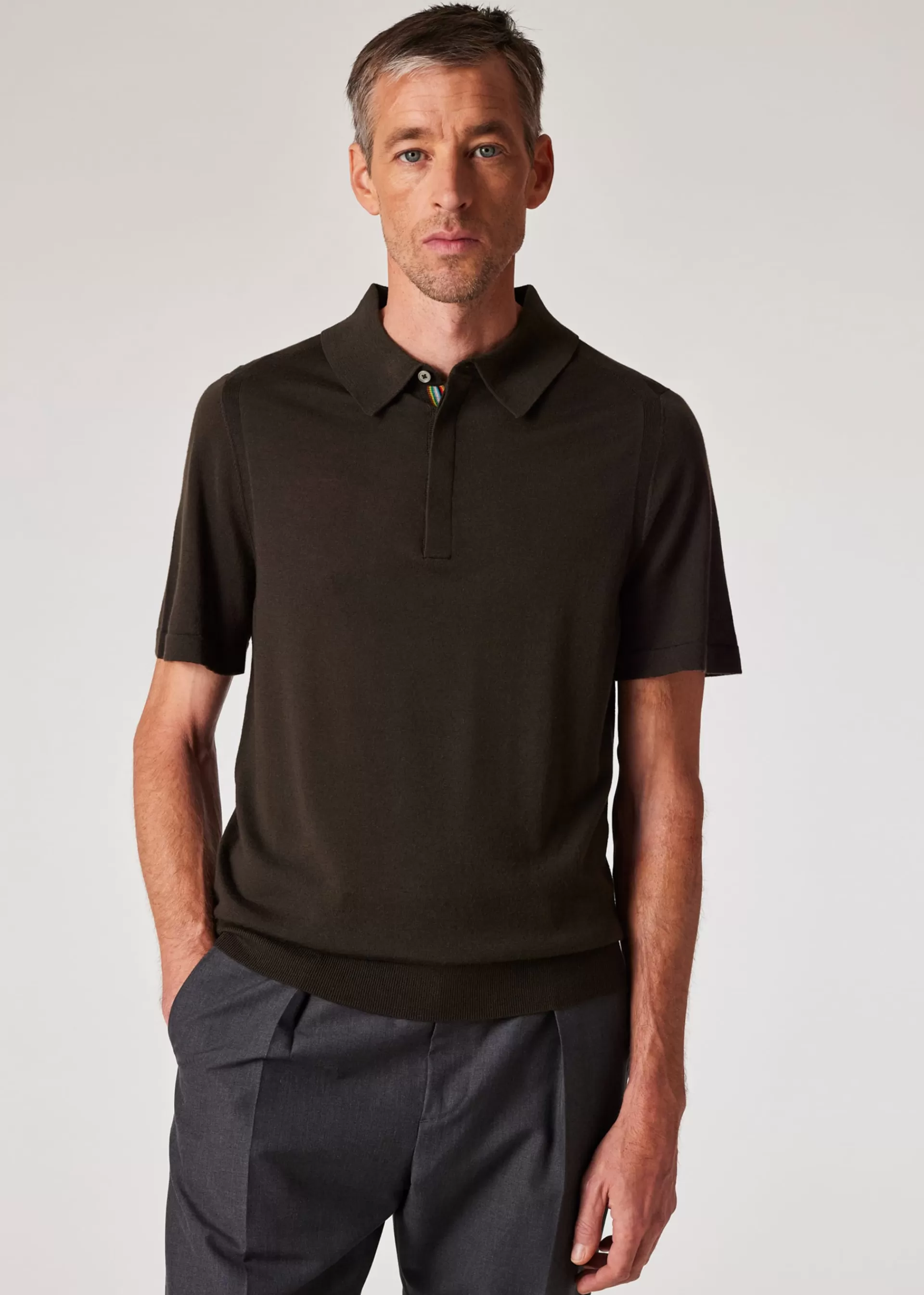 Dark Green Merino Wool Polo Shirt>Paul Smith Flash Sale