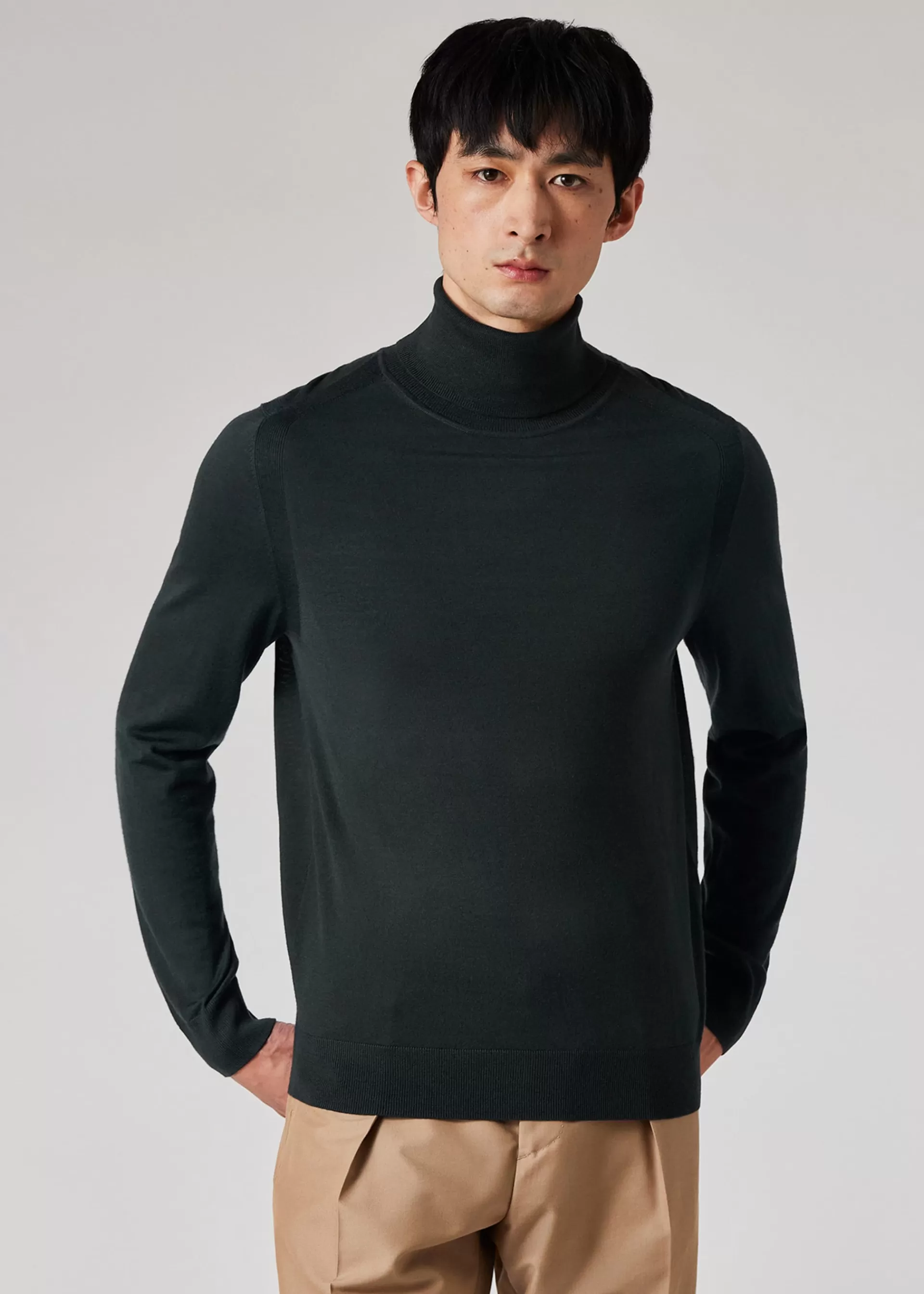 Dark Green Merino Wool Roll Neck Sweater>Paul Smith Clearance