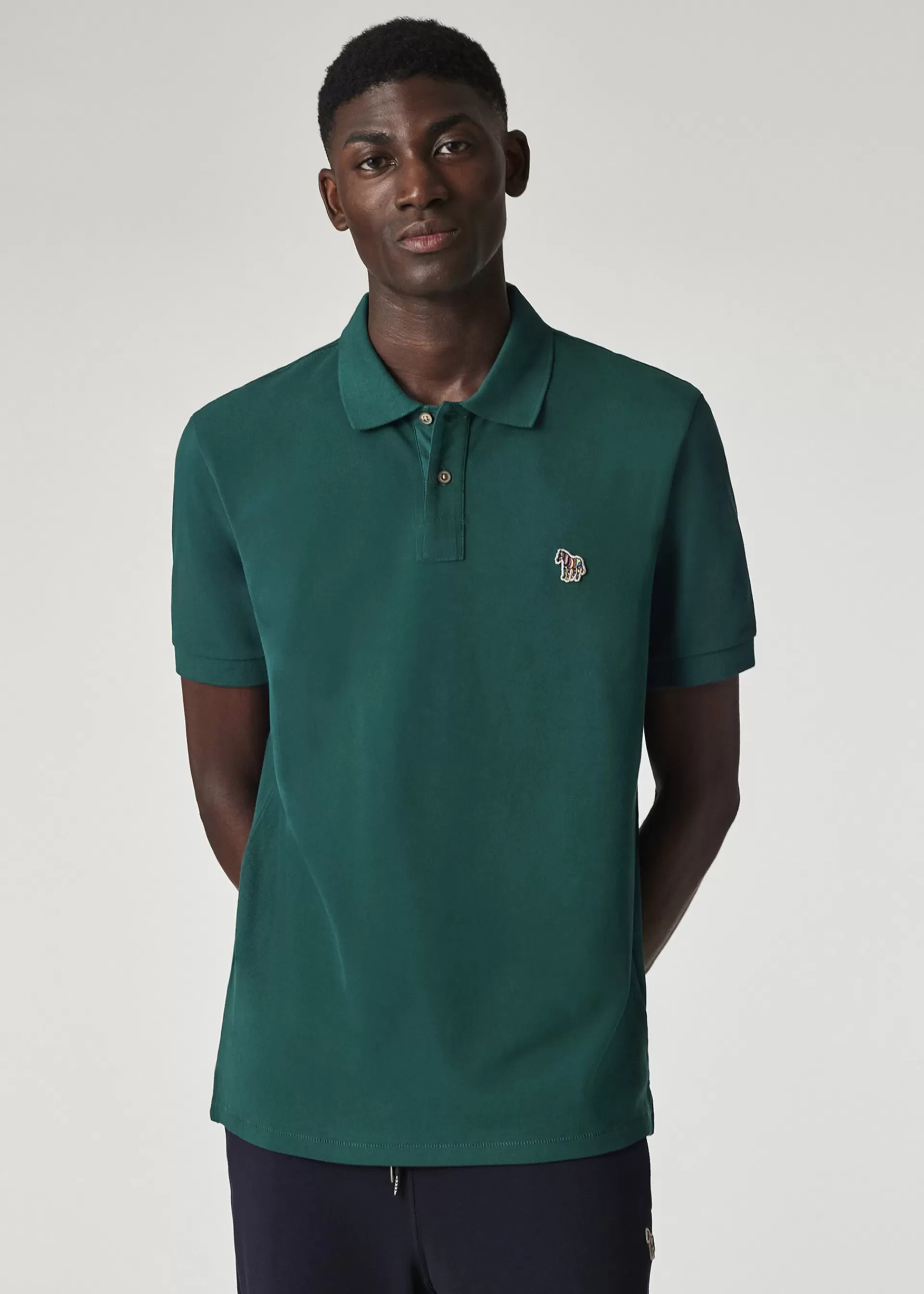 Dark Green Organic Cotton Zebra Polo Shirt>Paul Smith Cheap