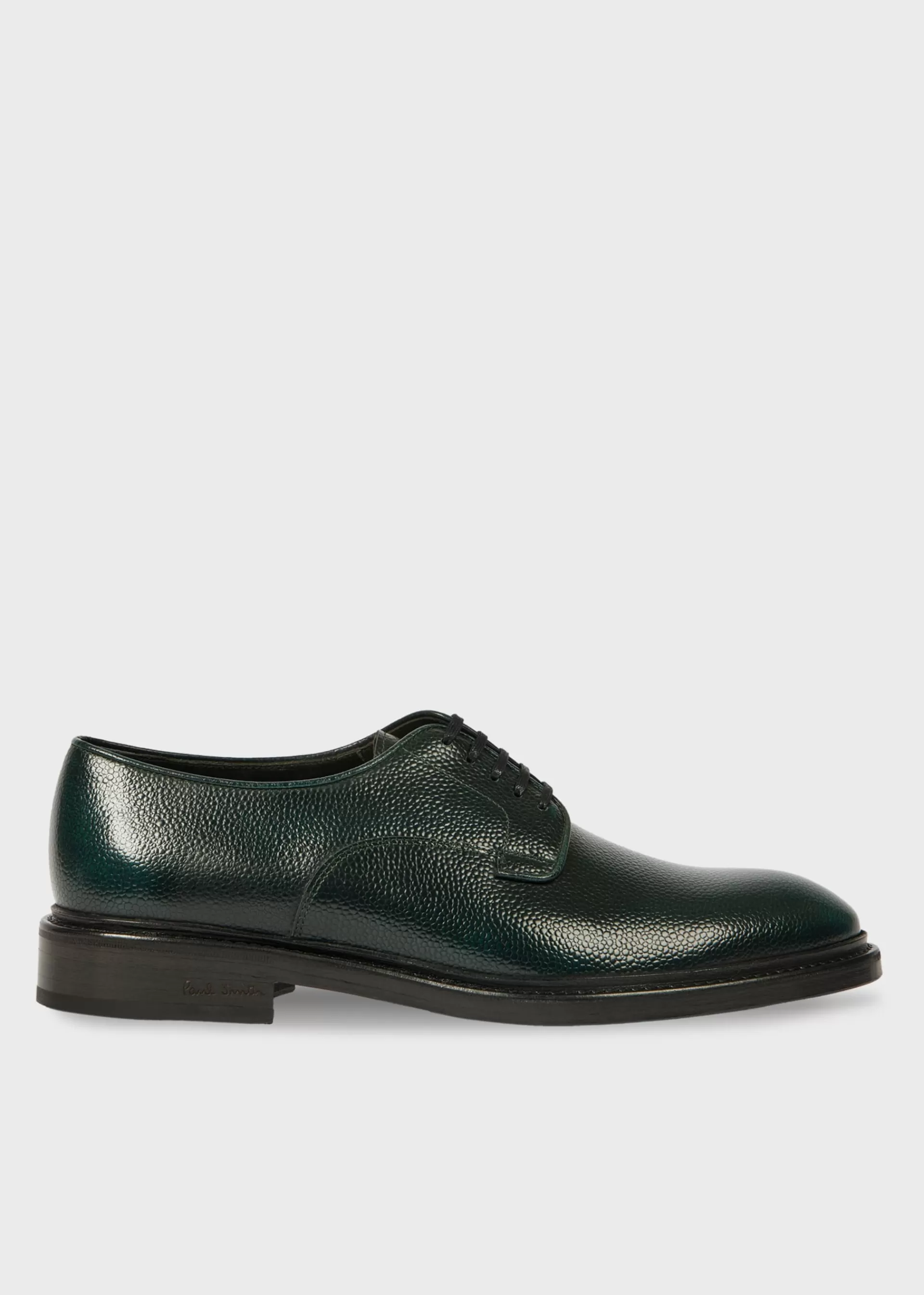 Dark Green Pebble-Grain Leather 'Magnum' Shoes>Paul Smith Online