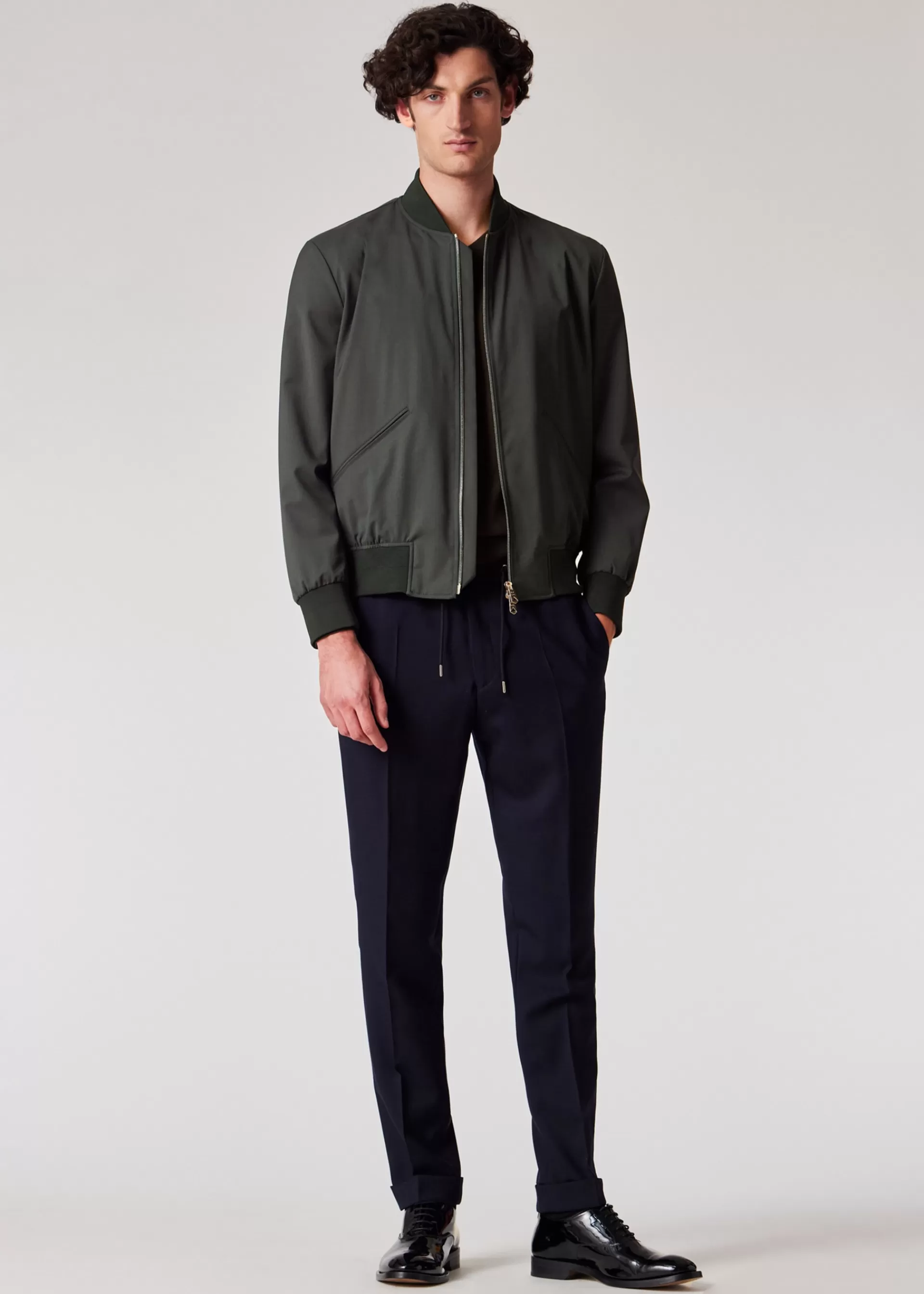 Dark Green 'Storm System' Wool Bomber Jacket>Paul Smith Outlet