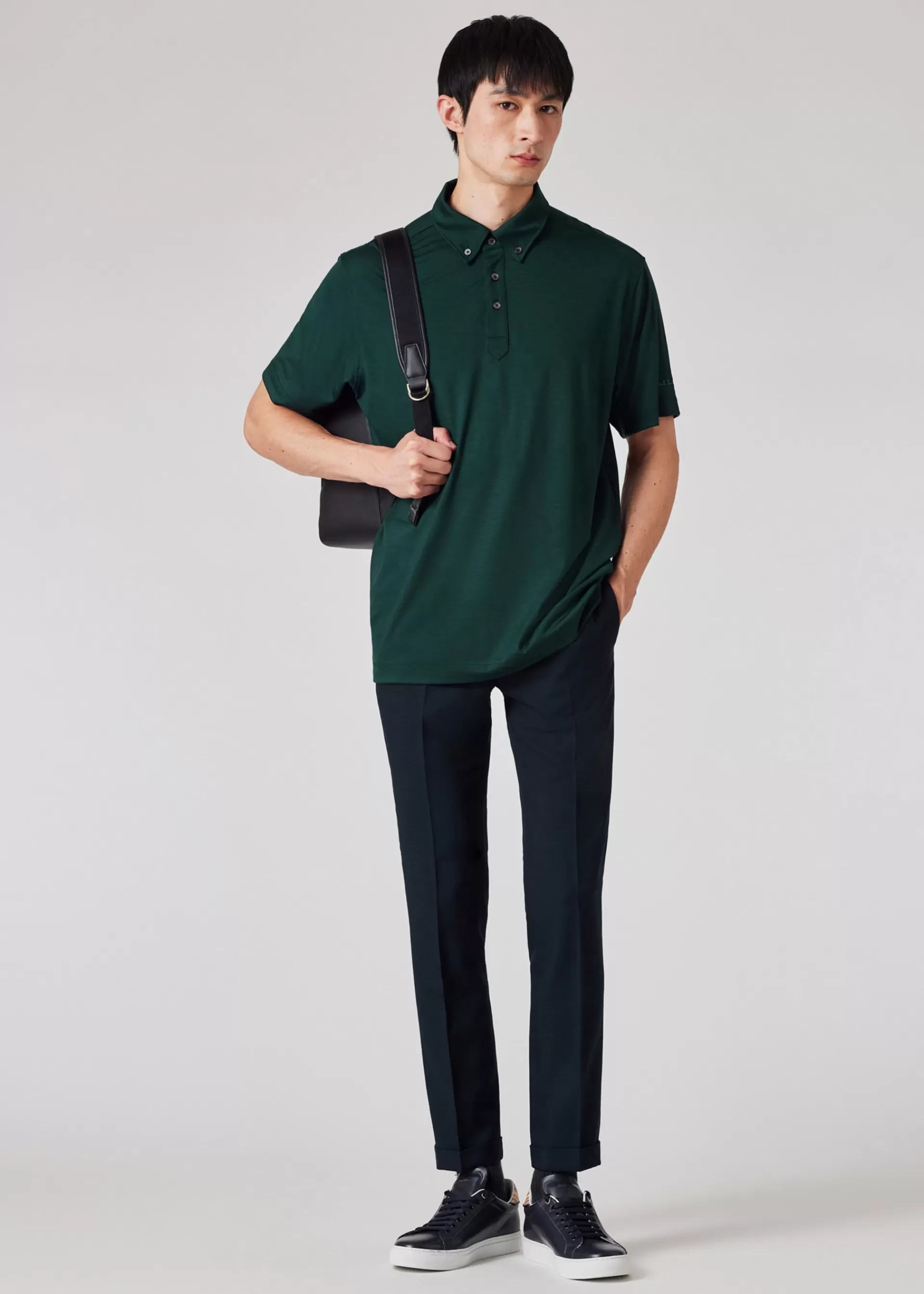 Dark Green Washable Merino Wool Polo Shirt>Paul Smith Cheap