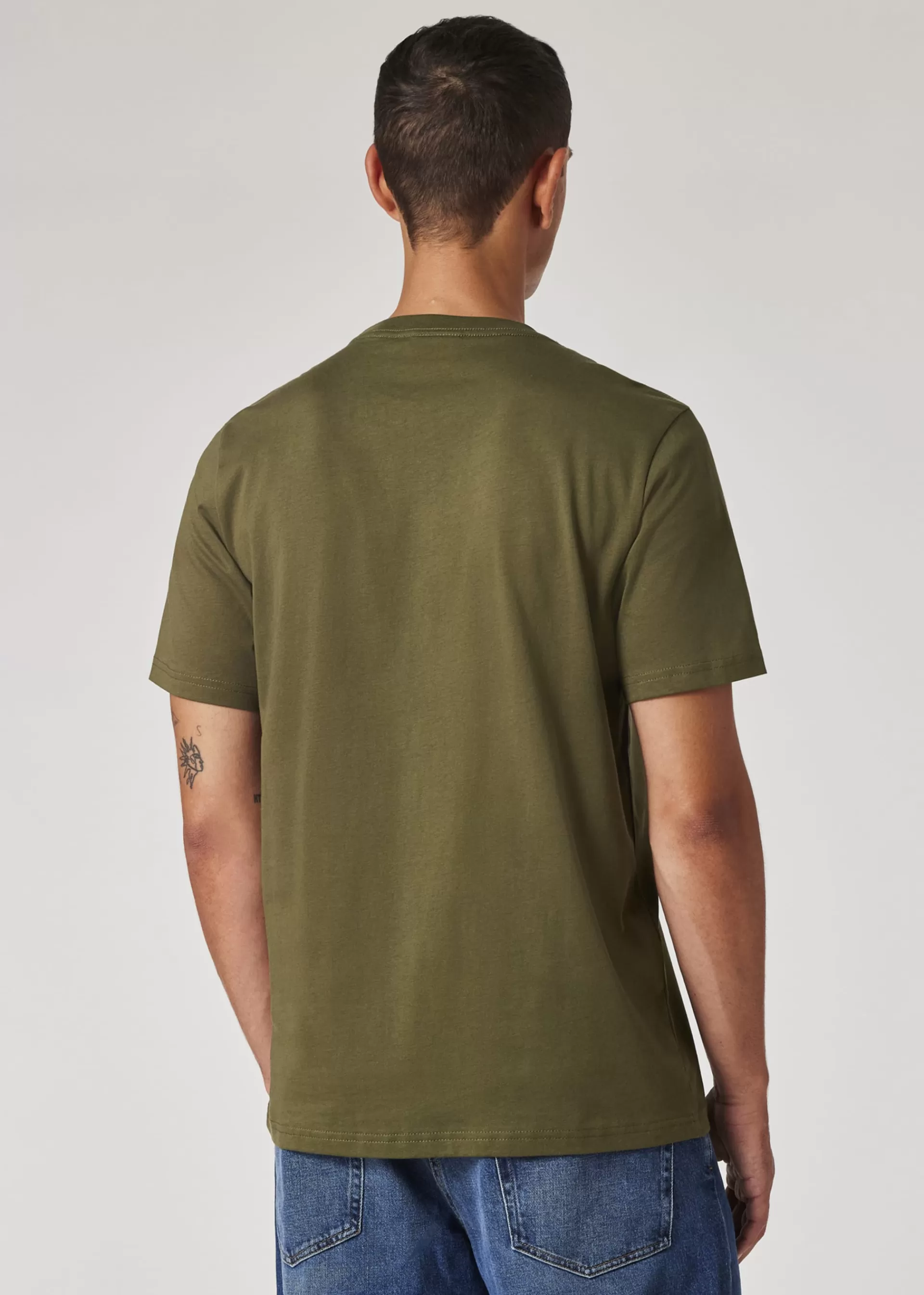 Dark Green 'Zebra' Line Up Print T-Shirt>Paul Smith Store