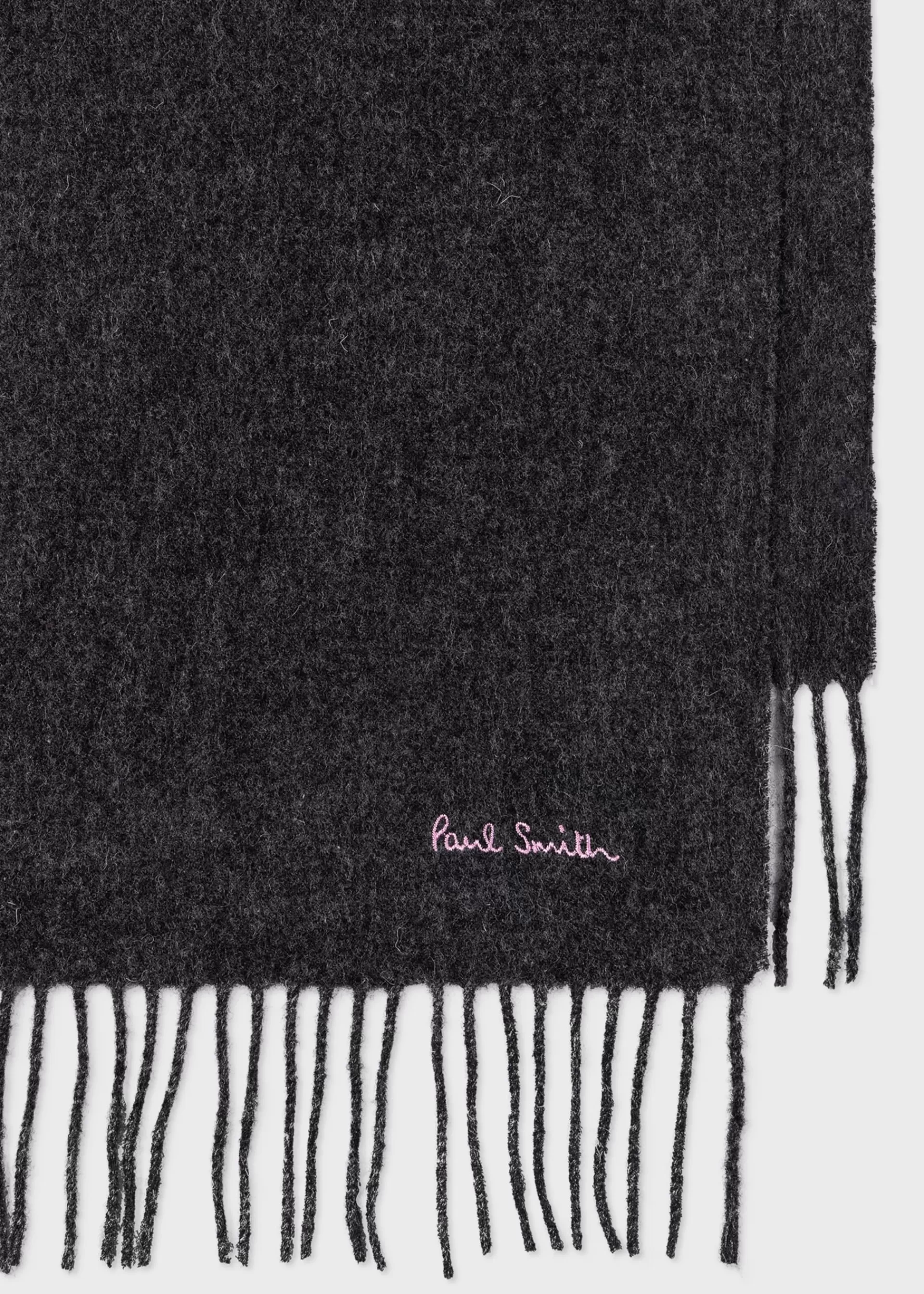 Dark Grey Lambswool Scarf>Paul Smith Shop