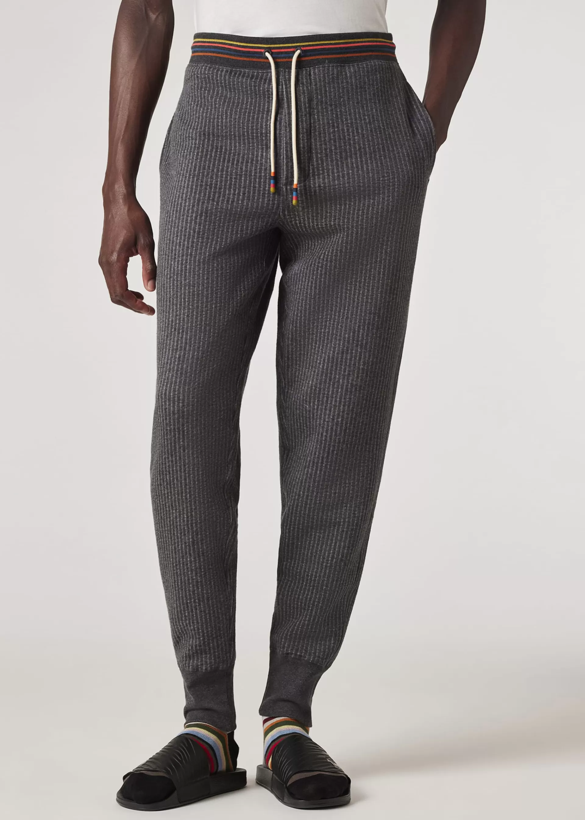 Dark Grey Stripe Cotton Lounge Pants>Paul Smith Fashion