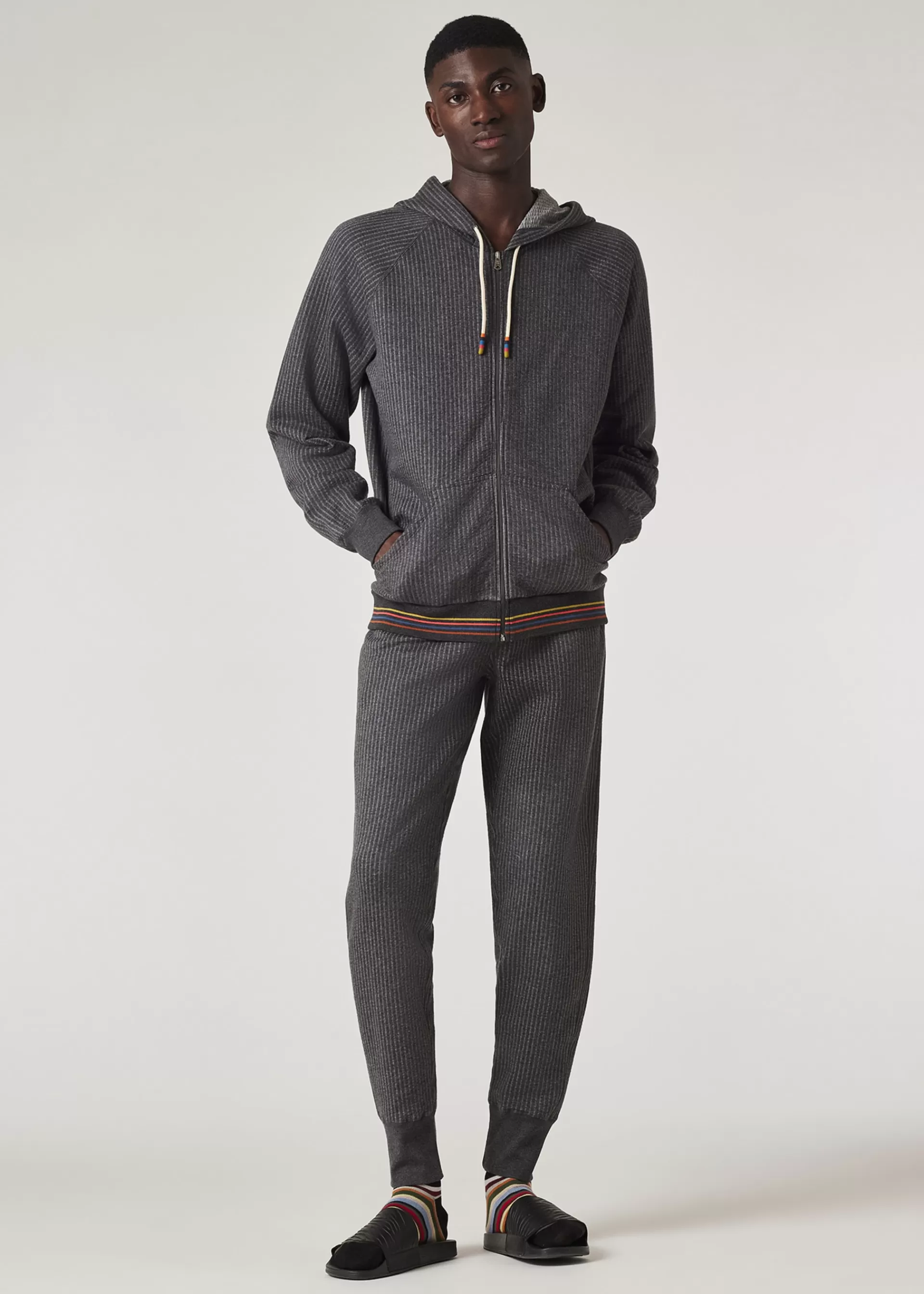 Dark Grey Stripe Cotton Lounge Pants>Paul Smith Fashion