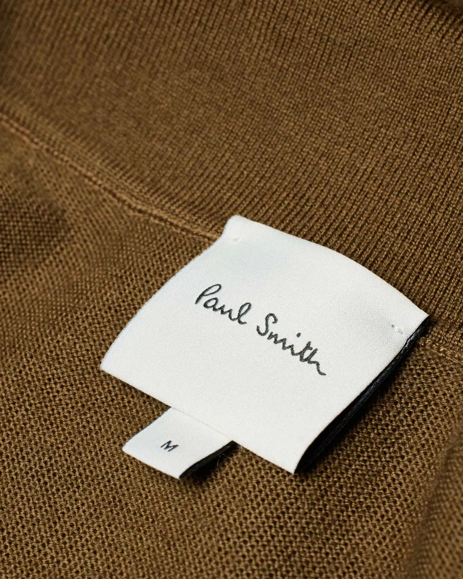 Dark Khaki 'Signature Stripe' Zip Trim Washable Wool Polo Shirt>Paul Smith Cheap