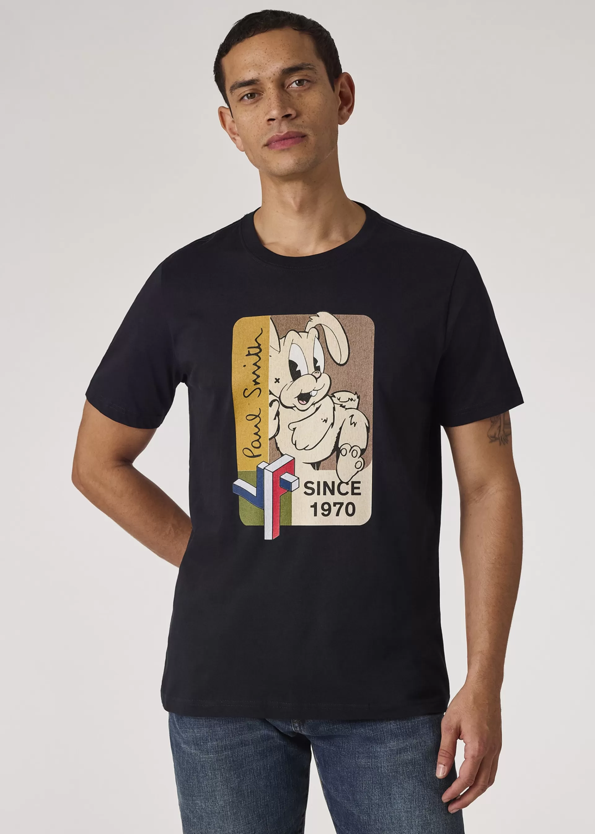 Dark Navy '1970 Bunny' Print T-Shirt>Paul Smith New