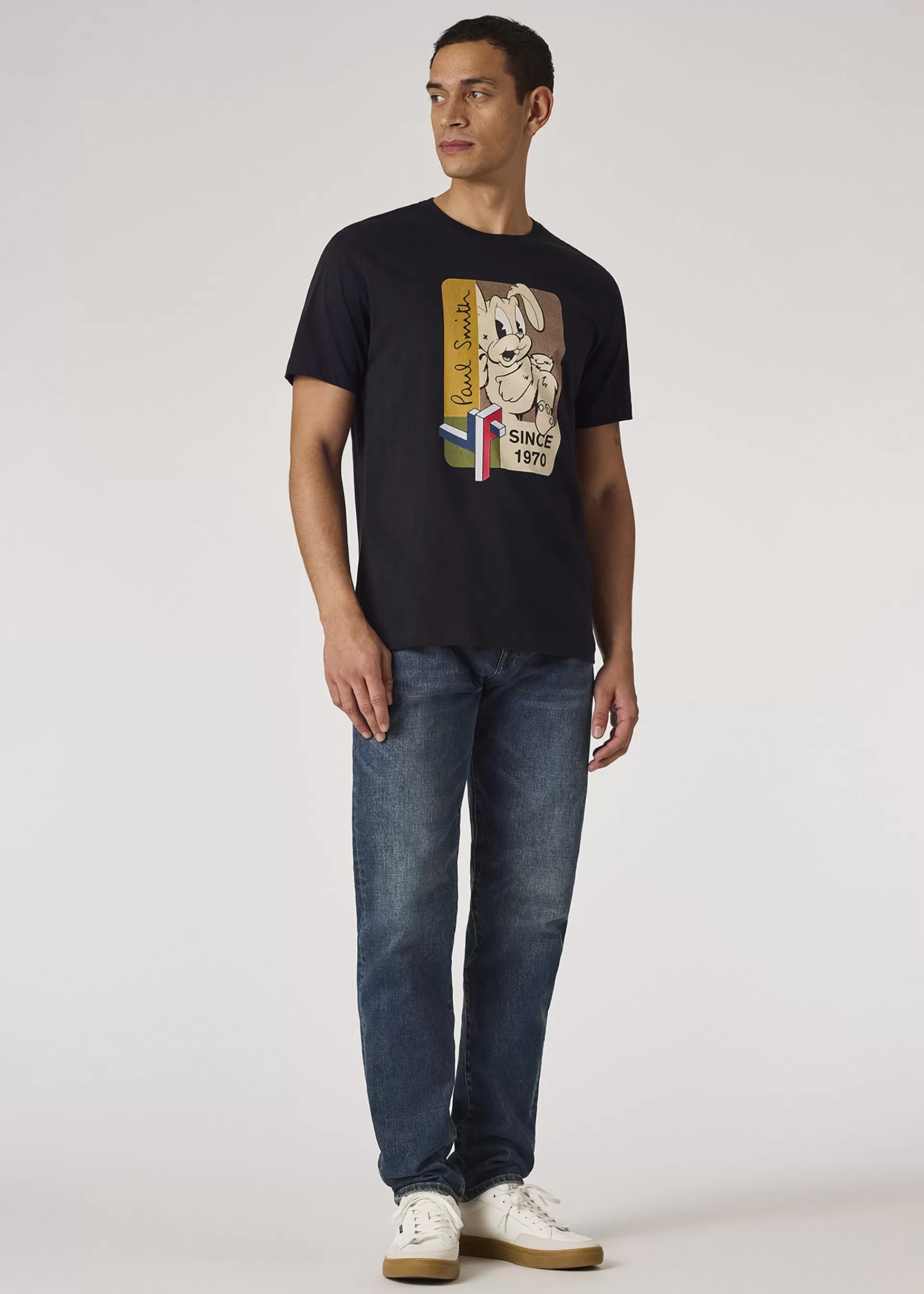 Dark Navy '1970 Bunny' Print T-Shirt>Paul Smith New