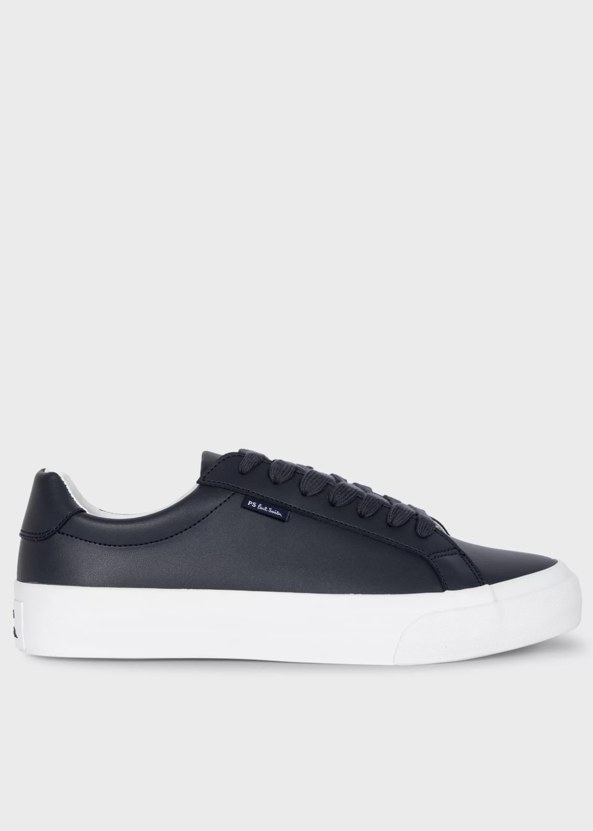 Dark Navy Coated Leather 'Amos' Trainers>Paul Smith Discount