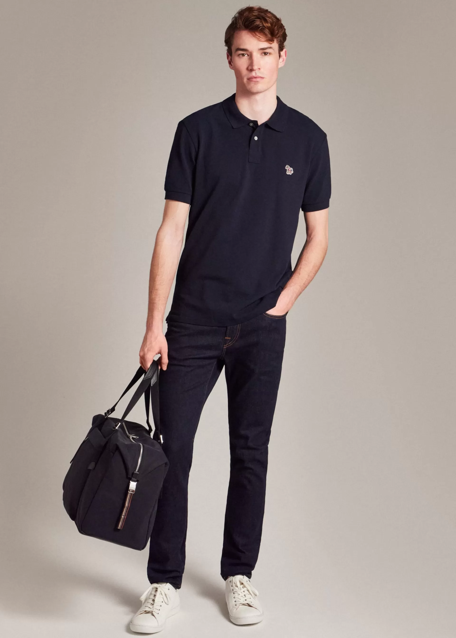Dark Navy Cotton-Piqué Zebra Logo Polo Shirt>Paul Smith Discount