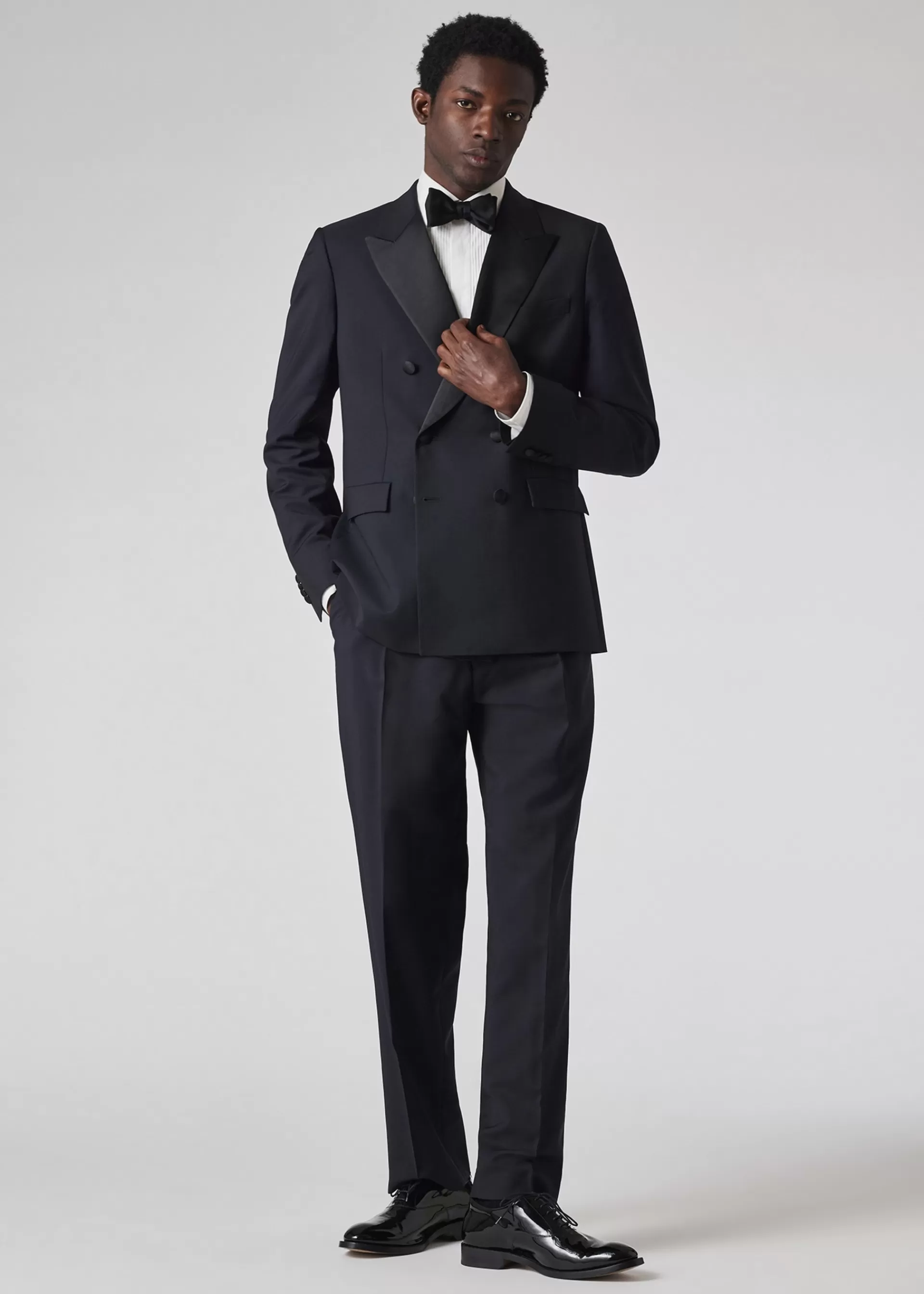 Dark Navy Double-Breasted Evening Wool-Mohair Suit>Paul Smith Discount