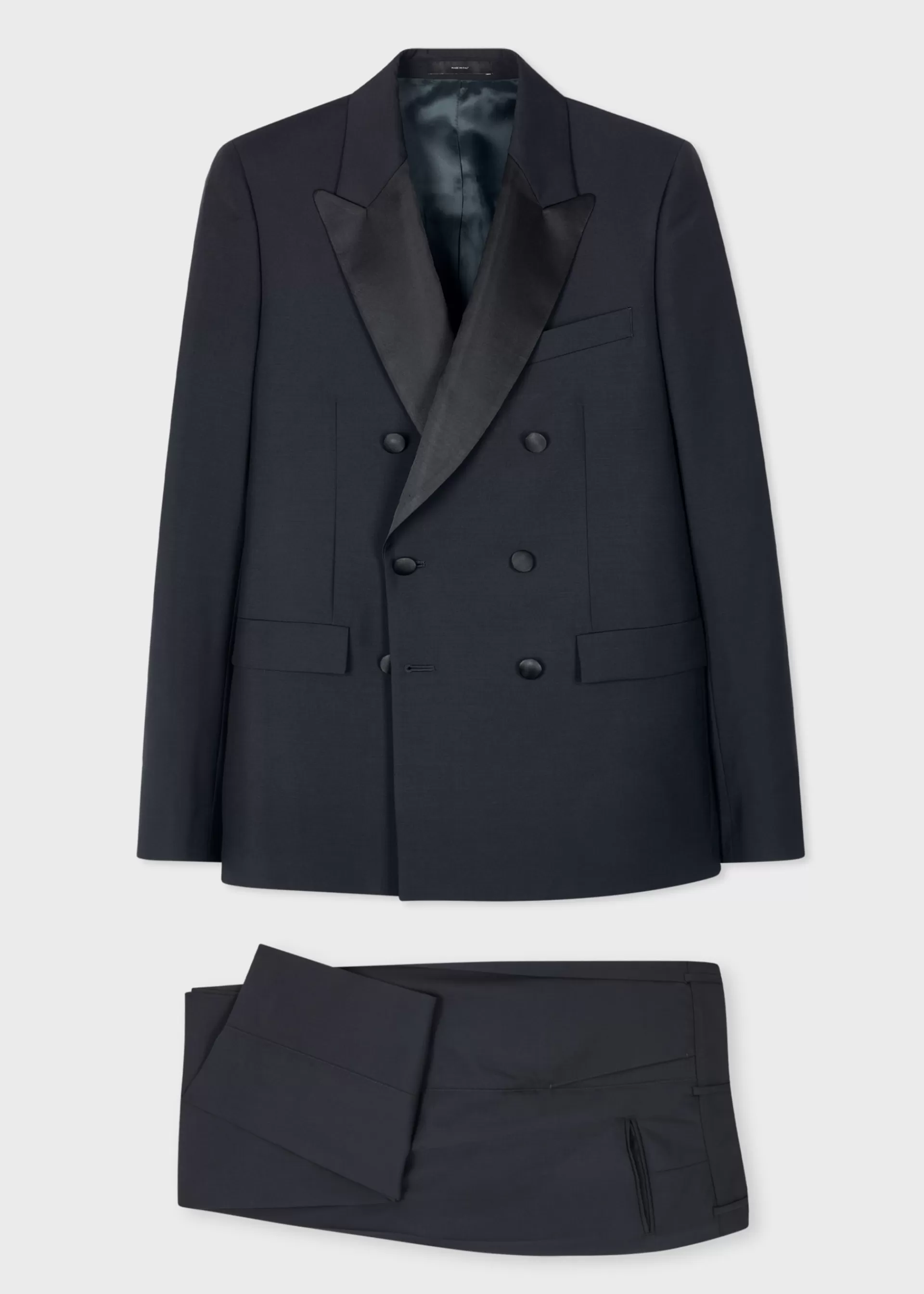 Dark Navy Double-Breasted Evening Wool-Mohair Suit>Paul Smith Discount