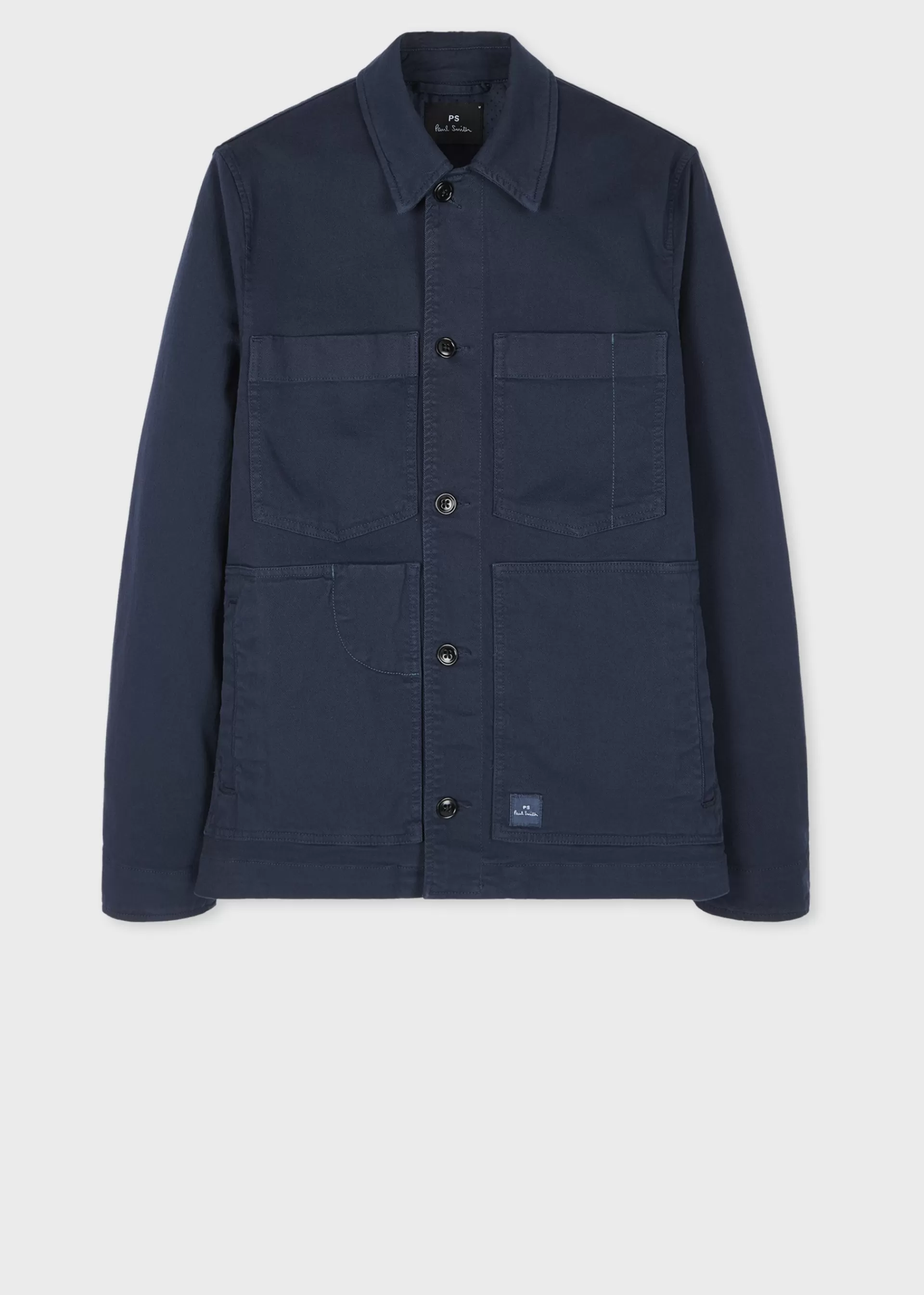 Dark Navy Garment-Dyed Organic Cotton Work Jacket>Paul Smith Hot