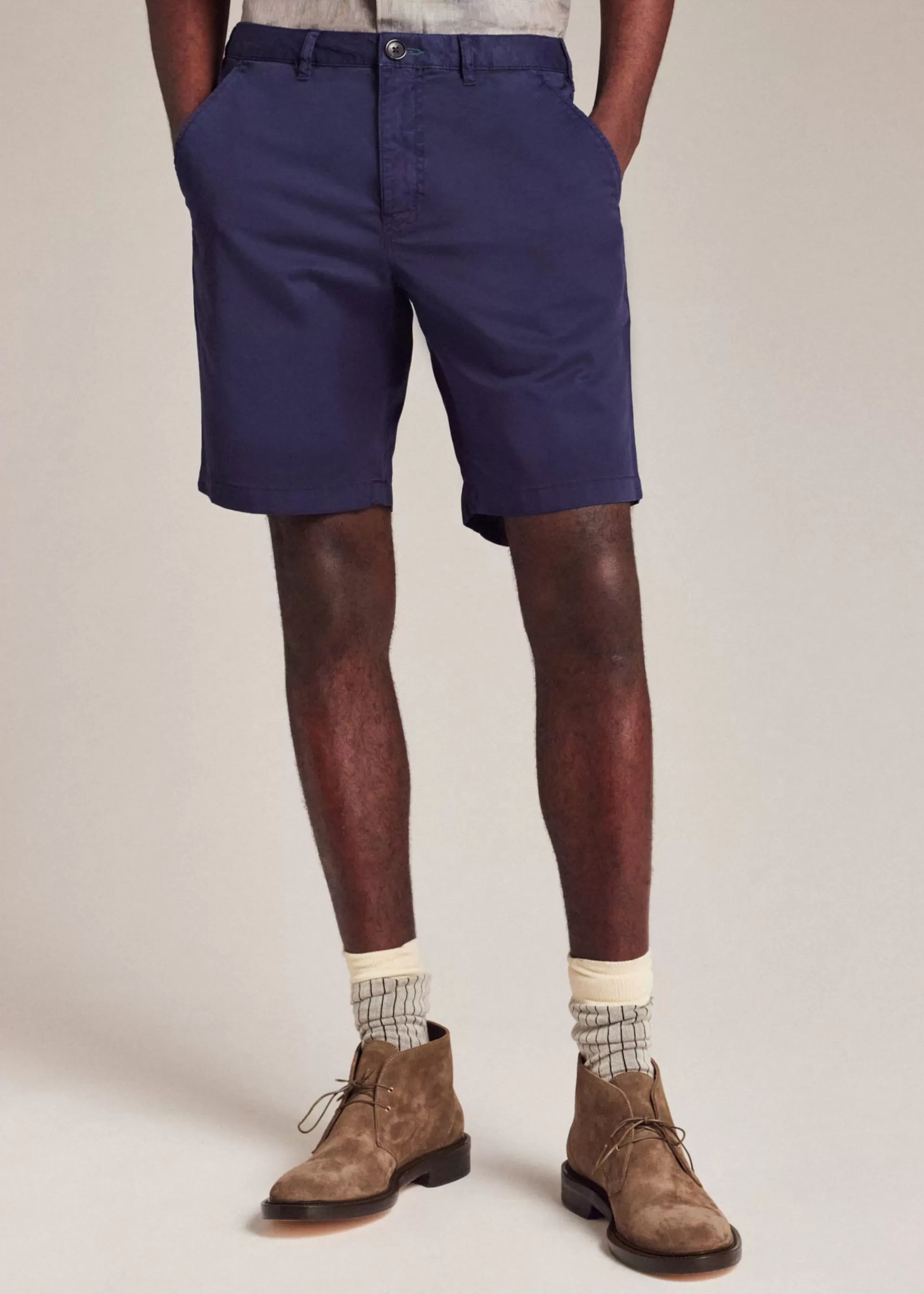 Dark Navy Garment-Dyed Stretch Pima-Cotton Shorts>Paul Smith Best Sale