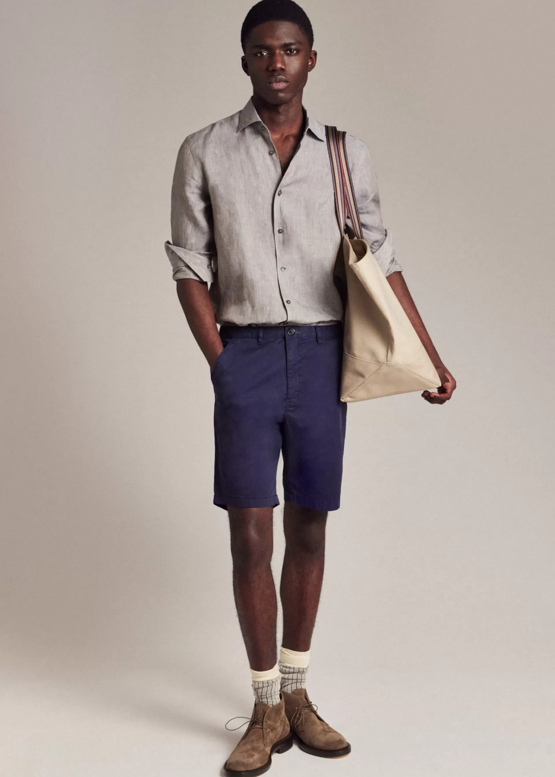 Dark Navy Garment-Dyed Stretch Pima-Cotton Shorts>Paul Smith Best Sale