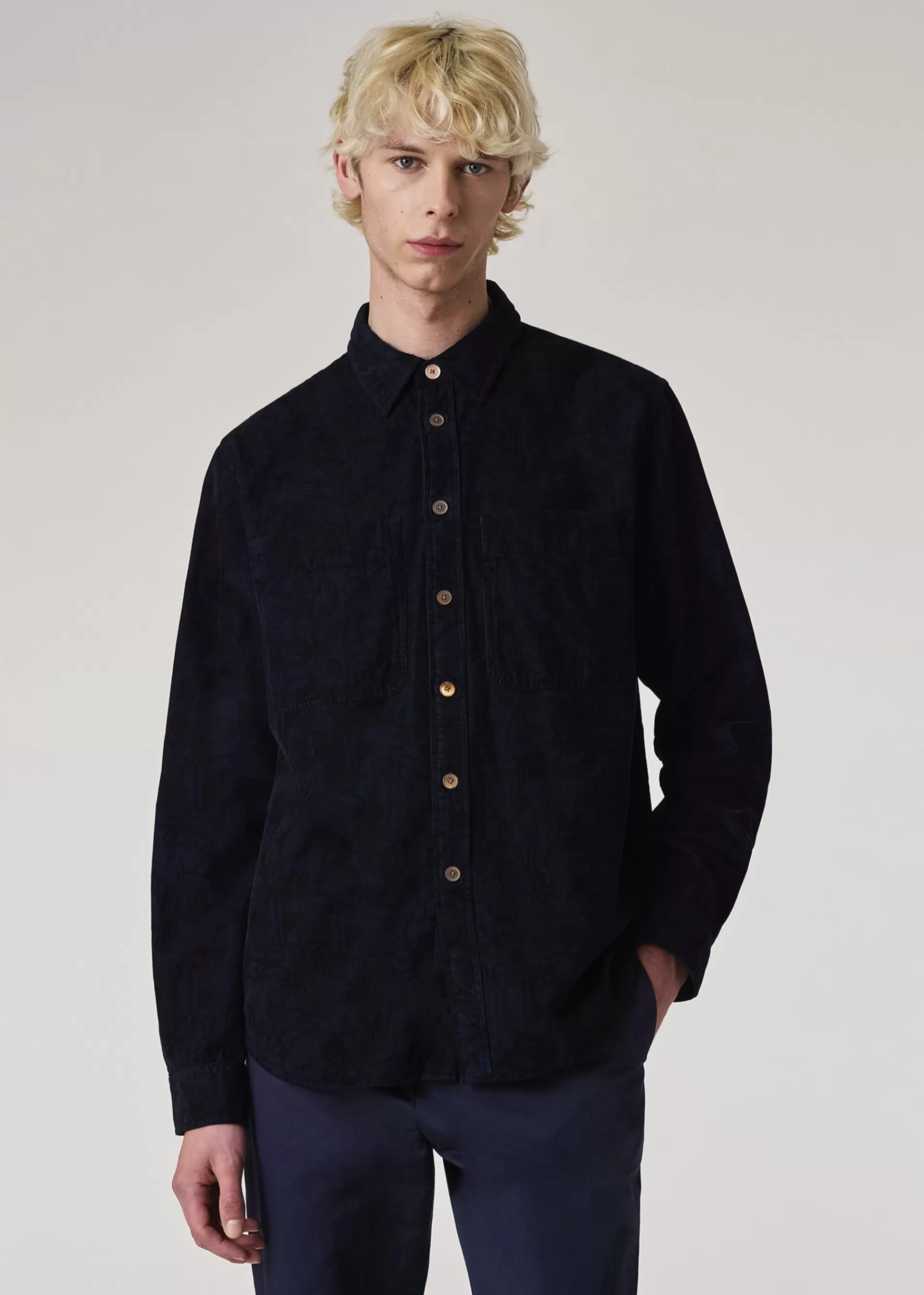 Dark Navy 'Le Soir' Print Corduroy Shirt>Paul Smith Store