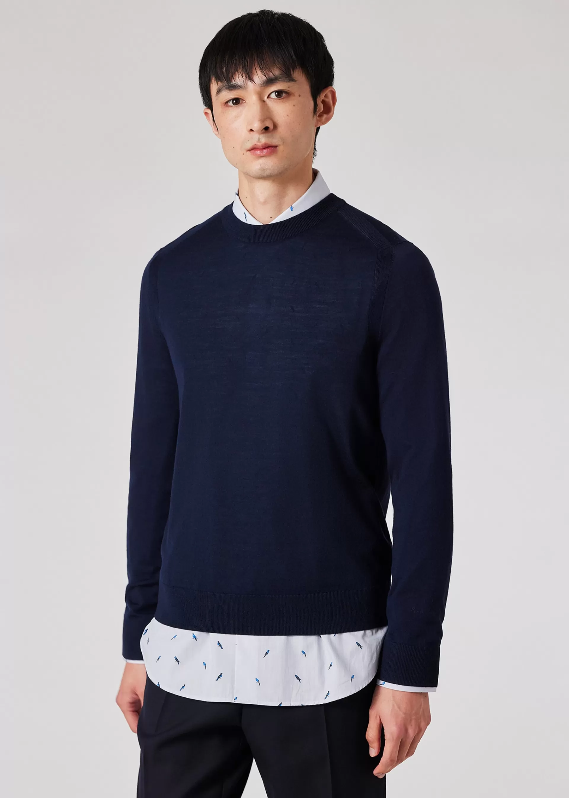 Dark Navy Merino Wool Sweater & 'Signature Stripe' Scarf Gift Set>Paul Smith Store