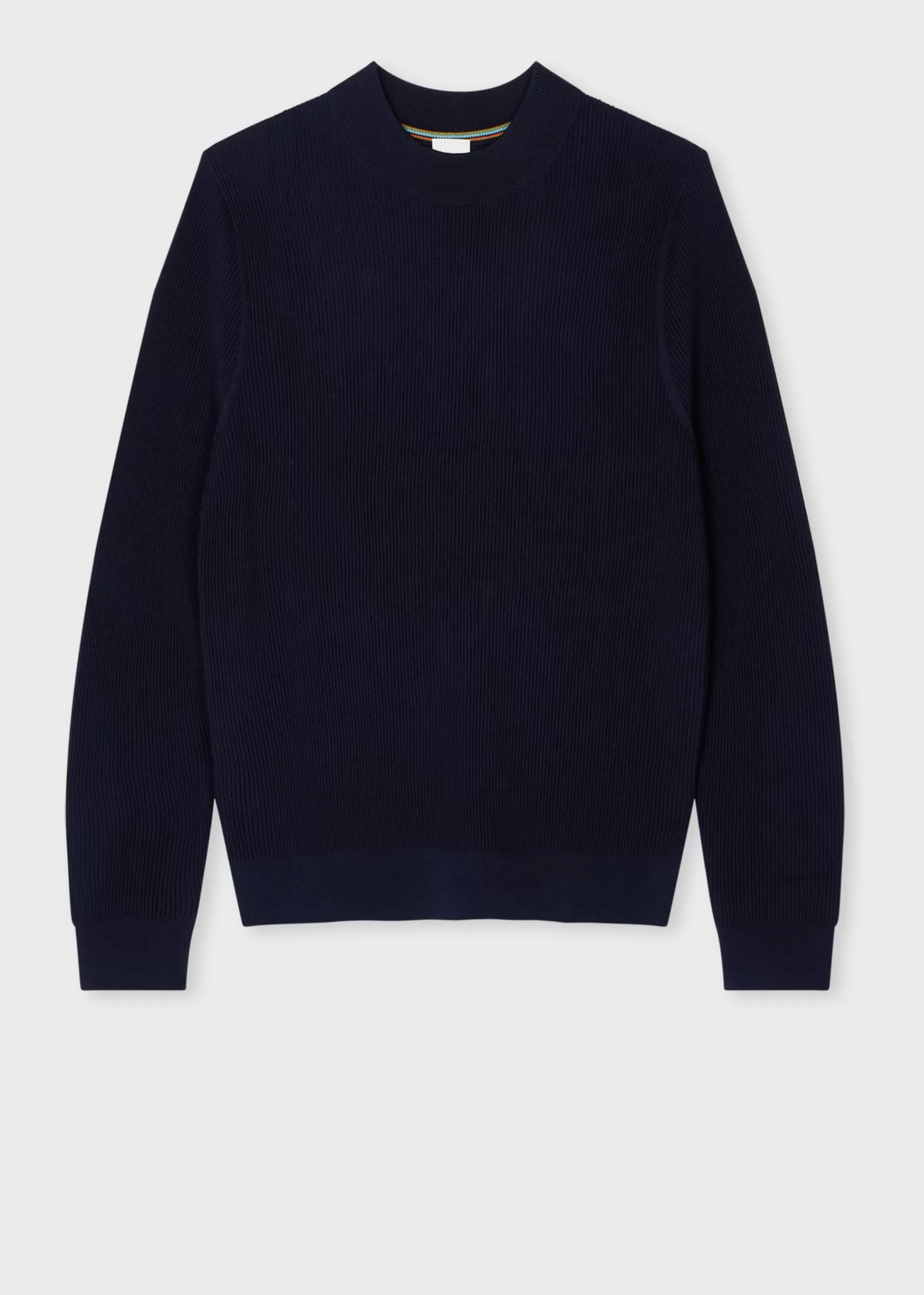 Dark Navy Merino Wool-Blend Funnel Neck Sweater>Paul Smith Outlet