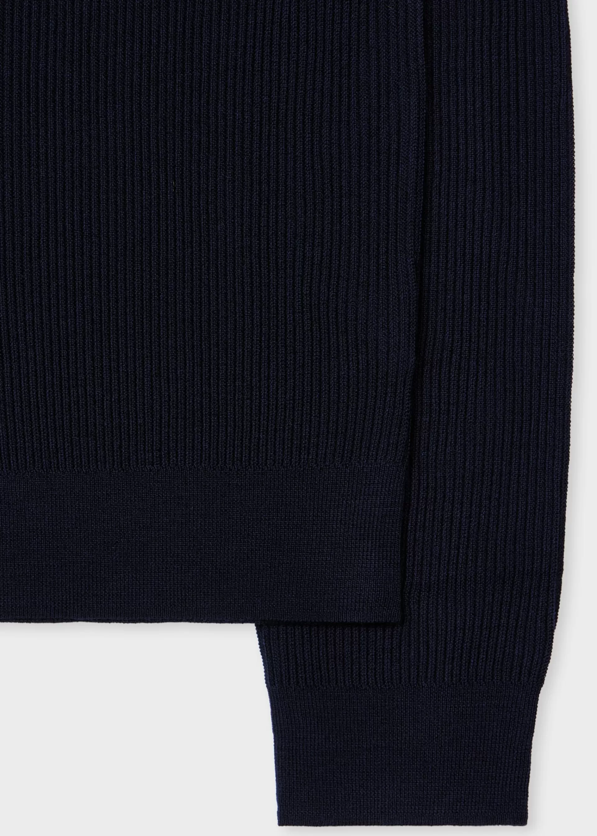 Dark Navy Merino Wool-Blend Funnel Neck Sweater>Paul Smith Outlet