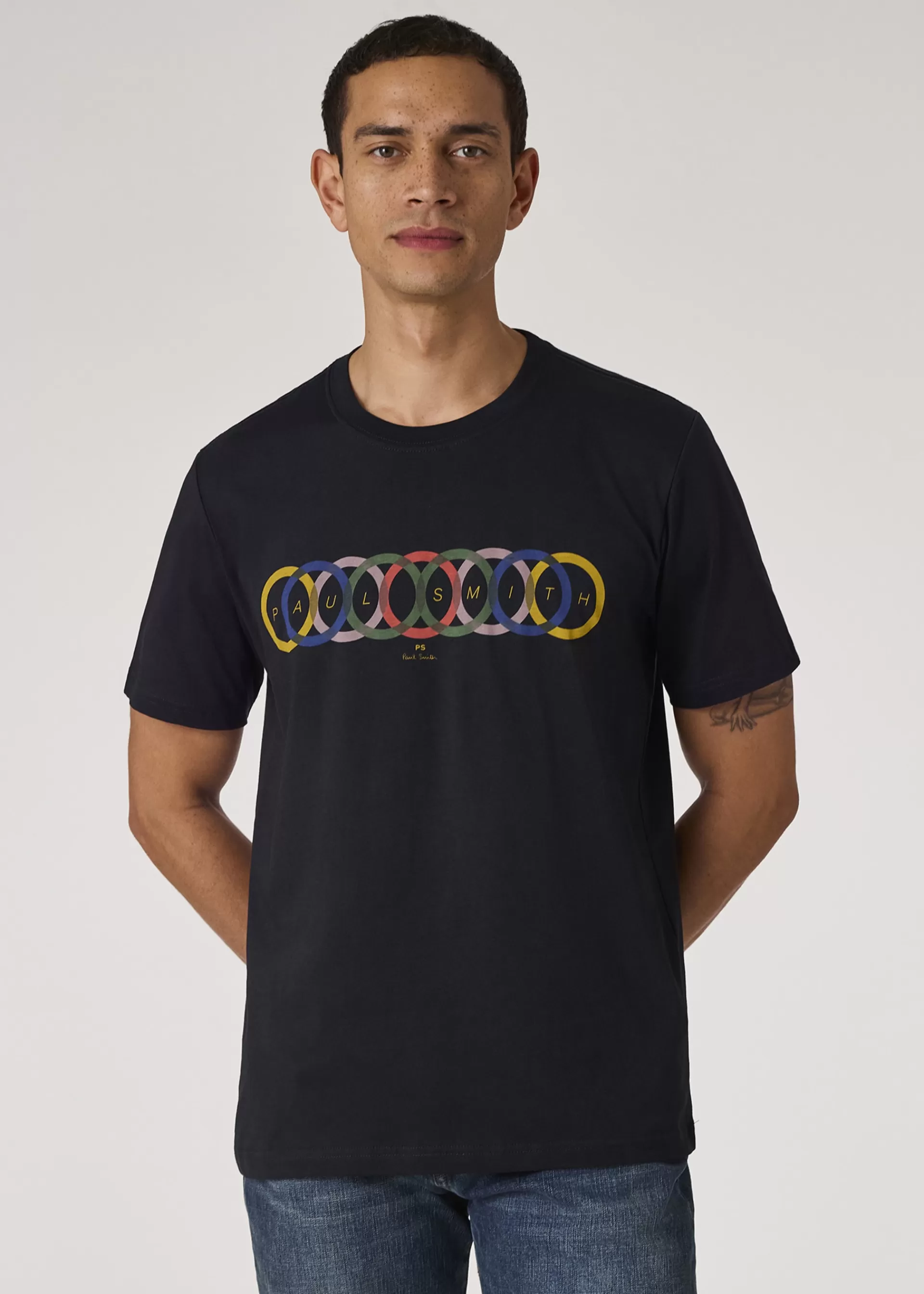 Dark Navy 'Overlapping Circles' Print T-Shirt>Paul Smith Best Sale
