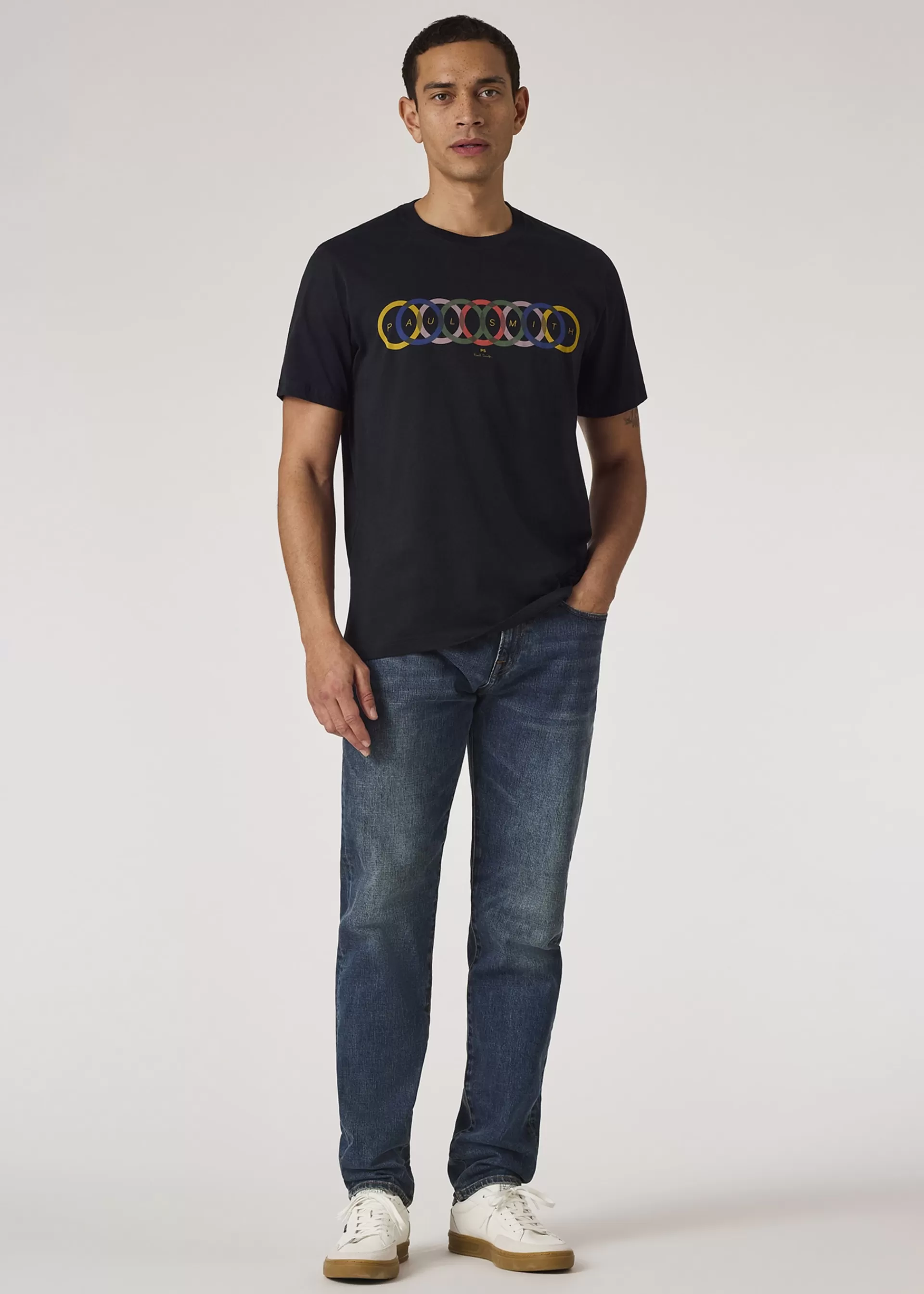 Dark Navy 'Overlapping Circles' Print T-Shirt>Paul Smith Best Sale