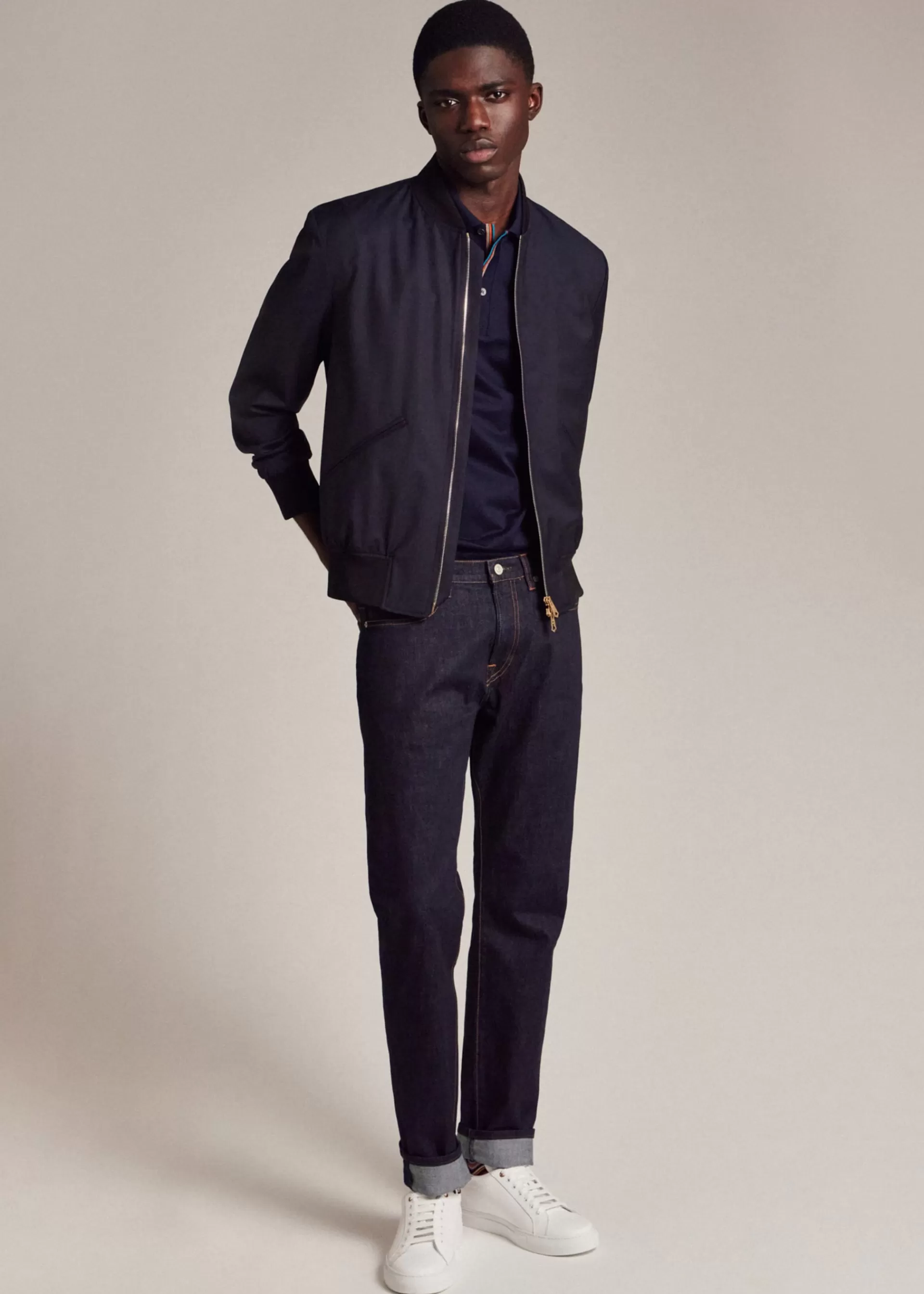 Dark Navy 'Signature Stripe' Trim Polo Shirt>Paul Smith Best
