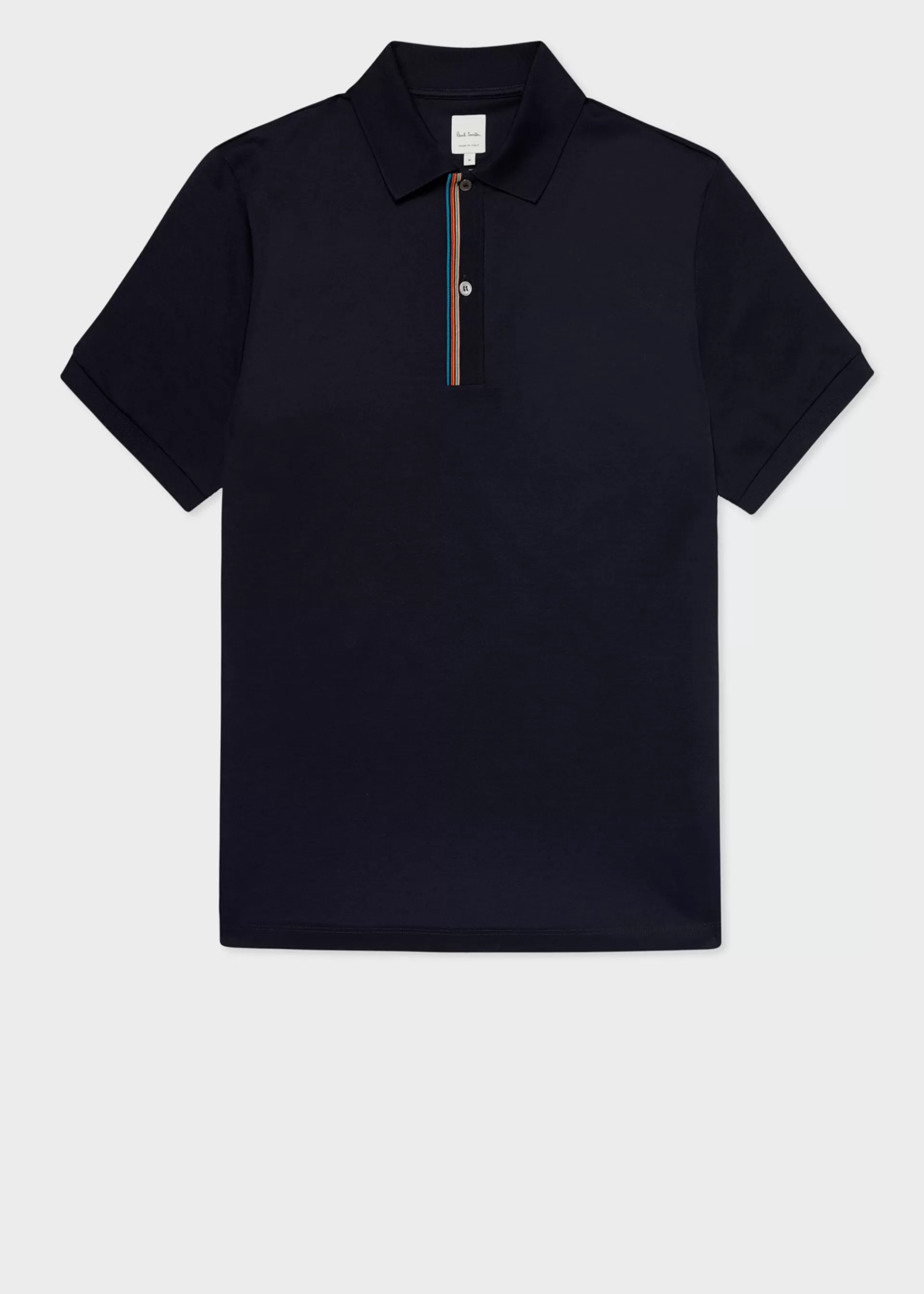 Dark Navy 'Signature Stripe' Trim Polo Shirt>Paul Smith Best