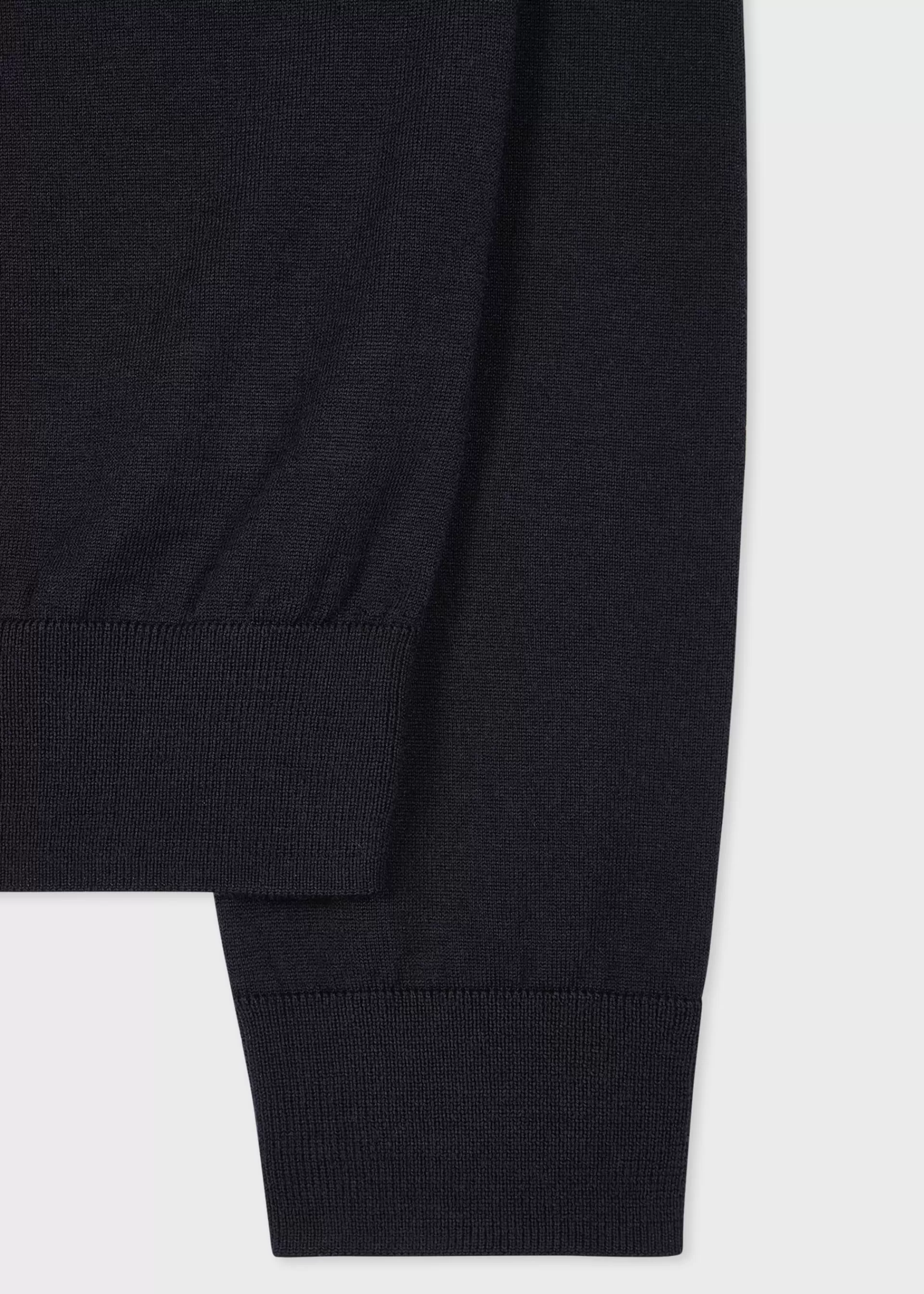 Dark Navy 'Signature Stripe' Zip Trim Washable Wool Polo Shirt>Paul Smith Fashion