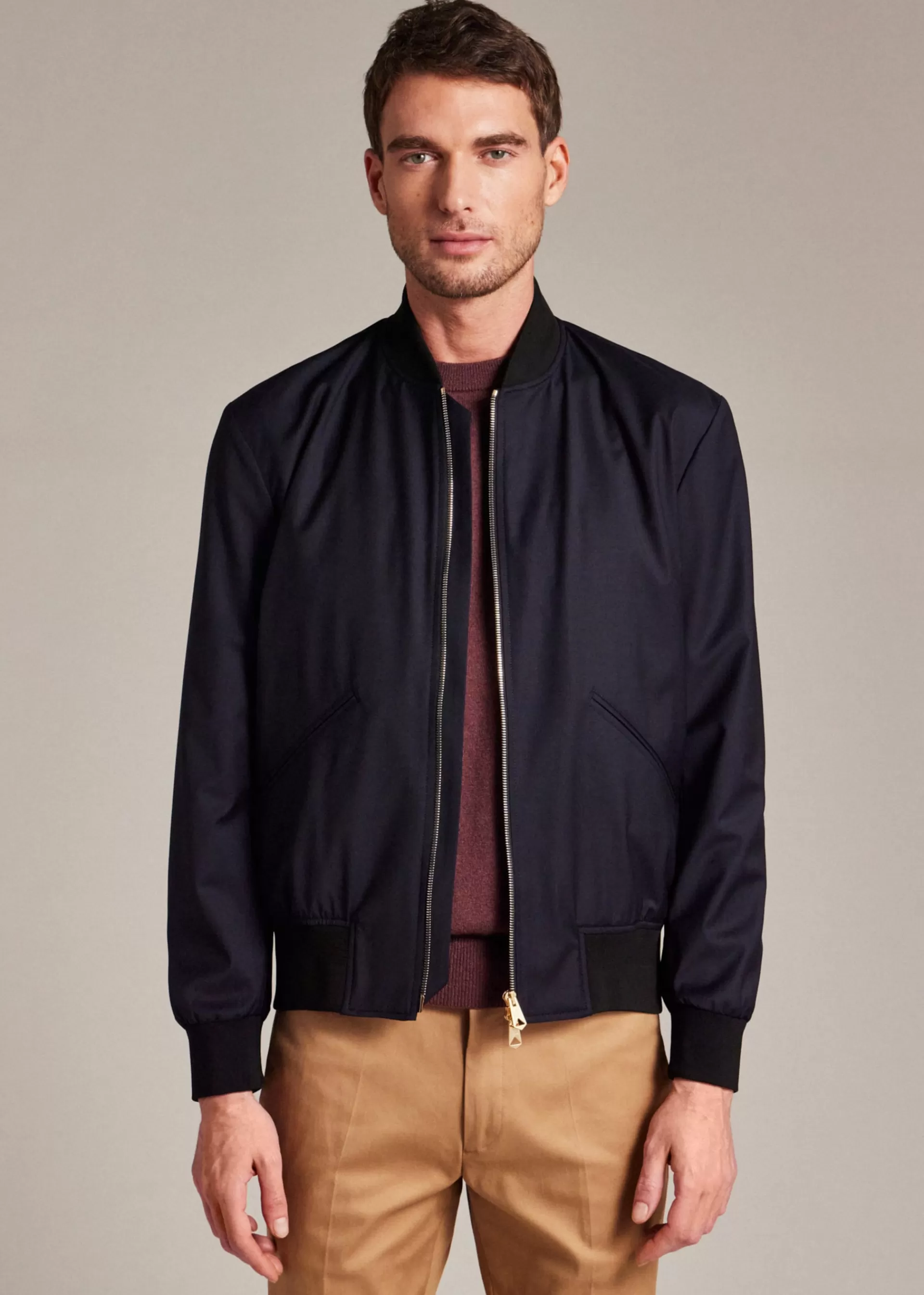 Dark Navy 'Storm System' Wool Bomber Jacket>Paul Smith Fashion