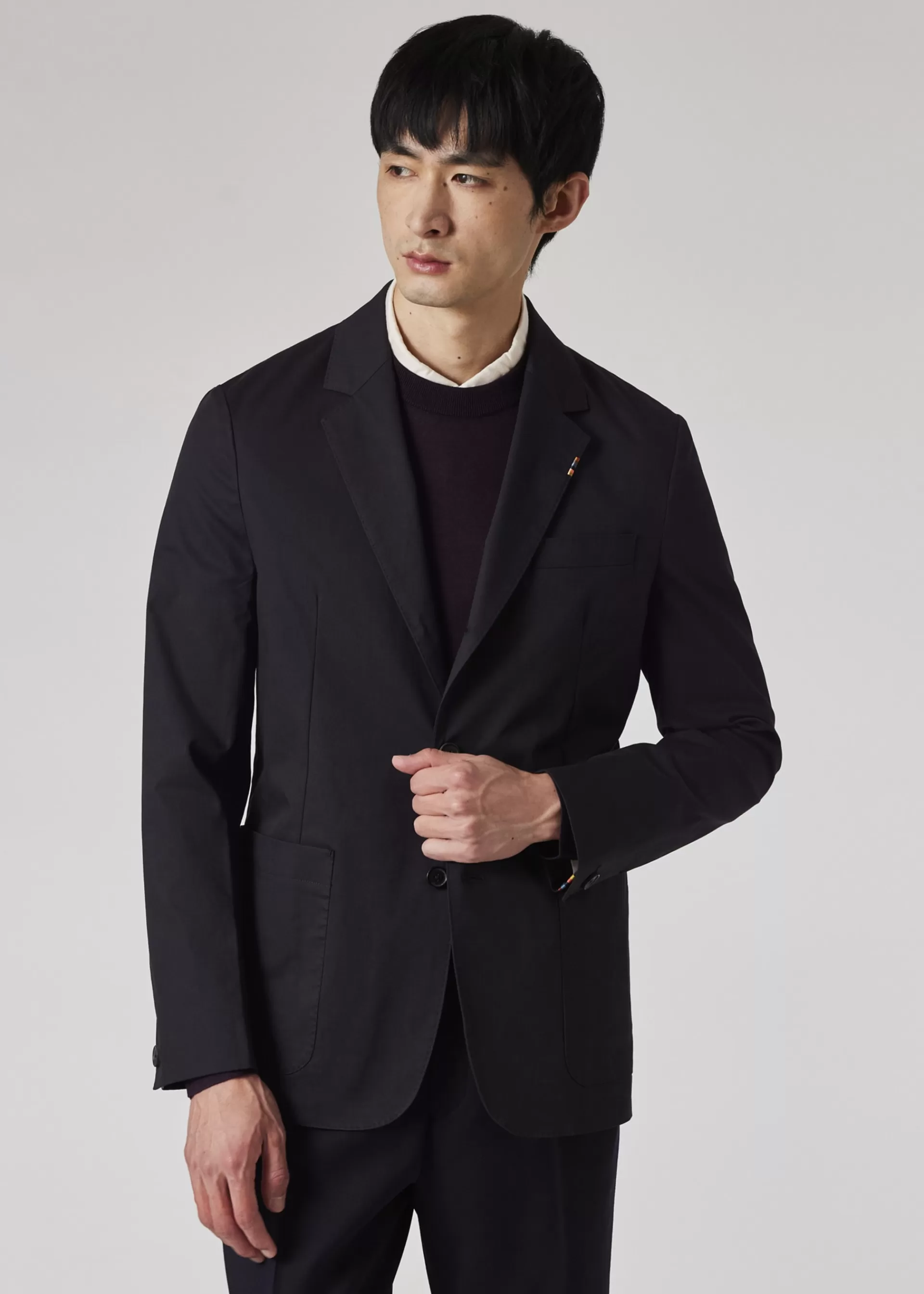 Dark Navy Stretch-Cotton Twill Three-Button Blazer>Paul Smith Hot