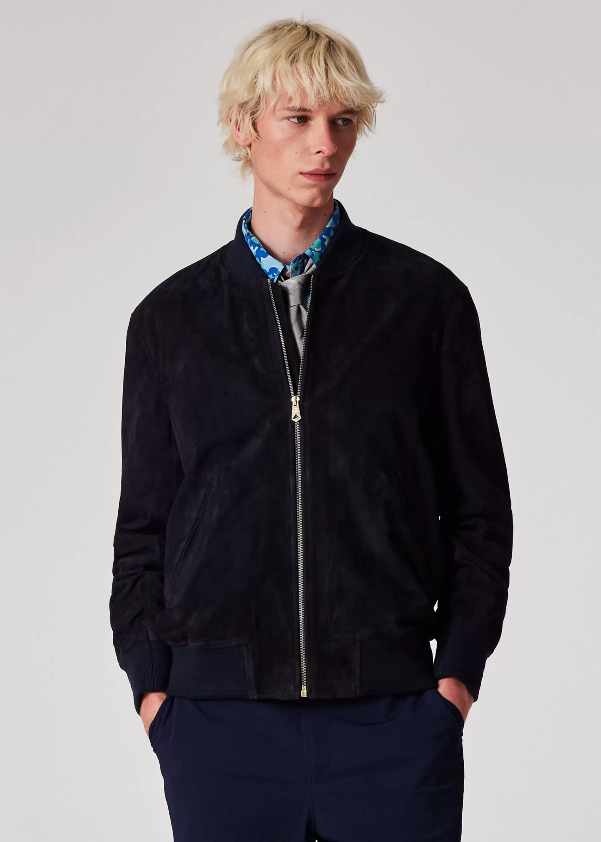 Dark Suede Bomber Jacket>Paul Smith Flash Sale